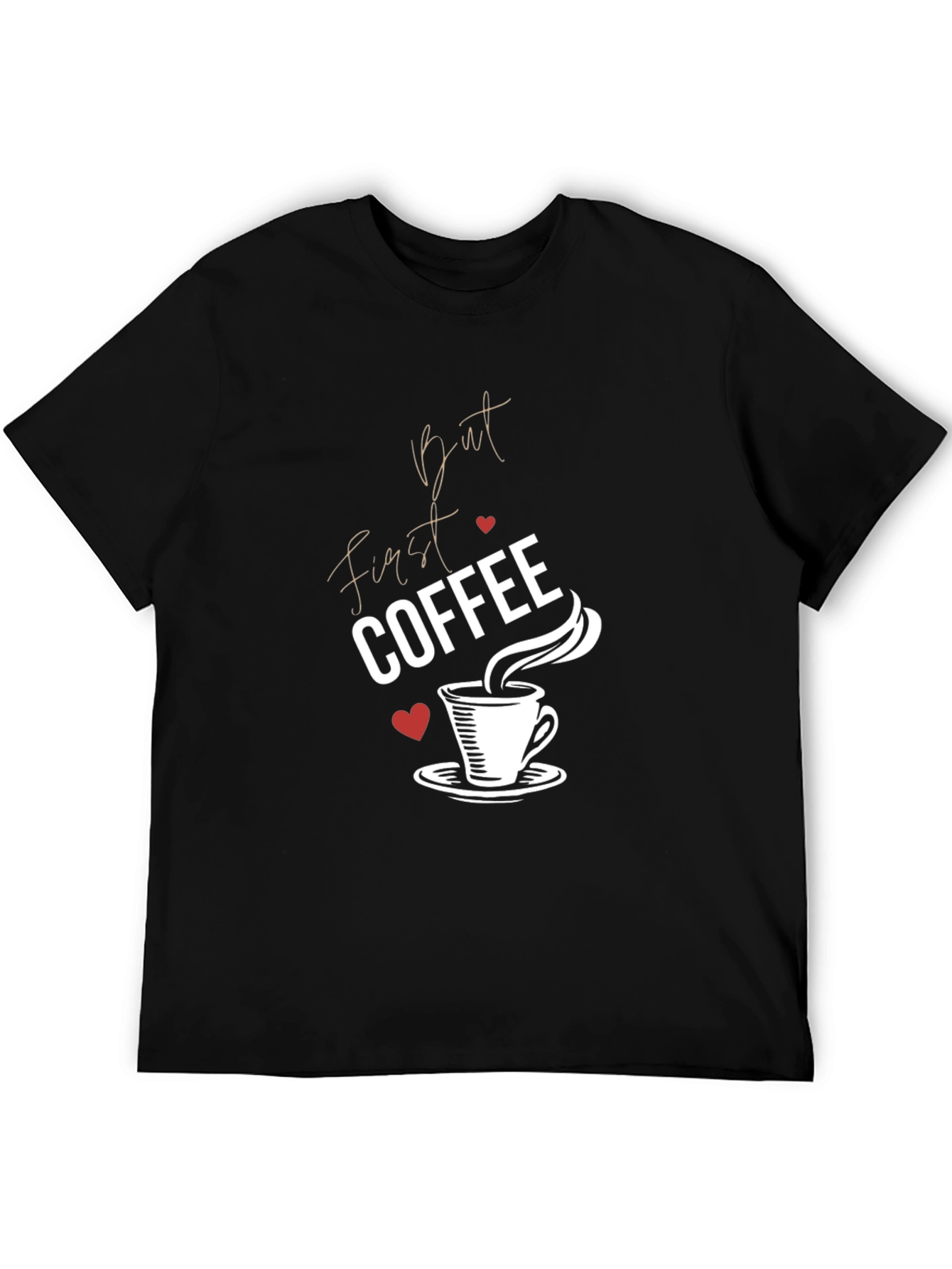 But First Coffee Graphic Tee - Black Cotton T-Shirt
