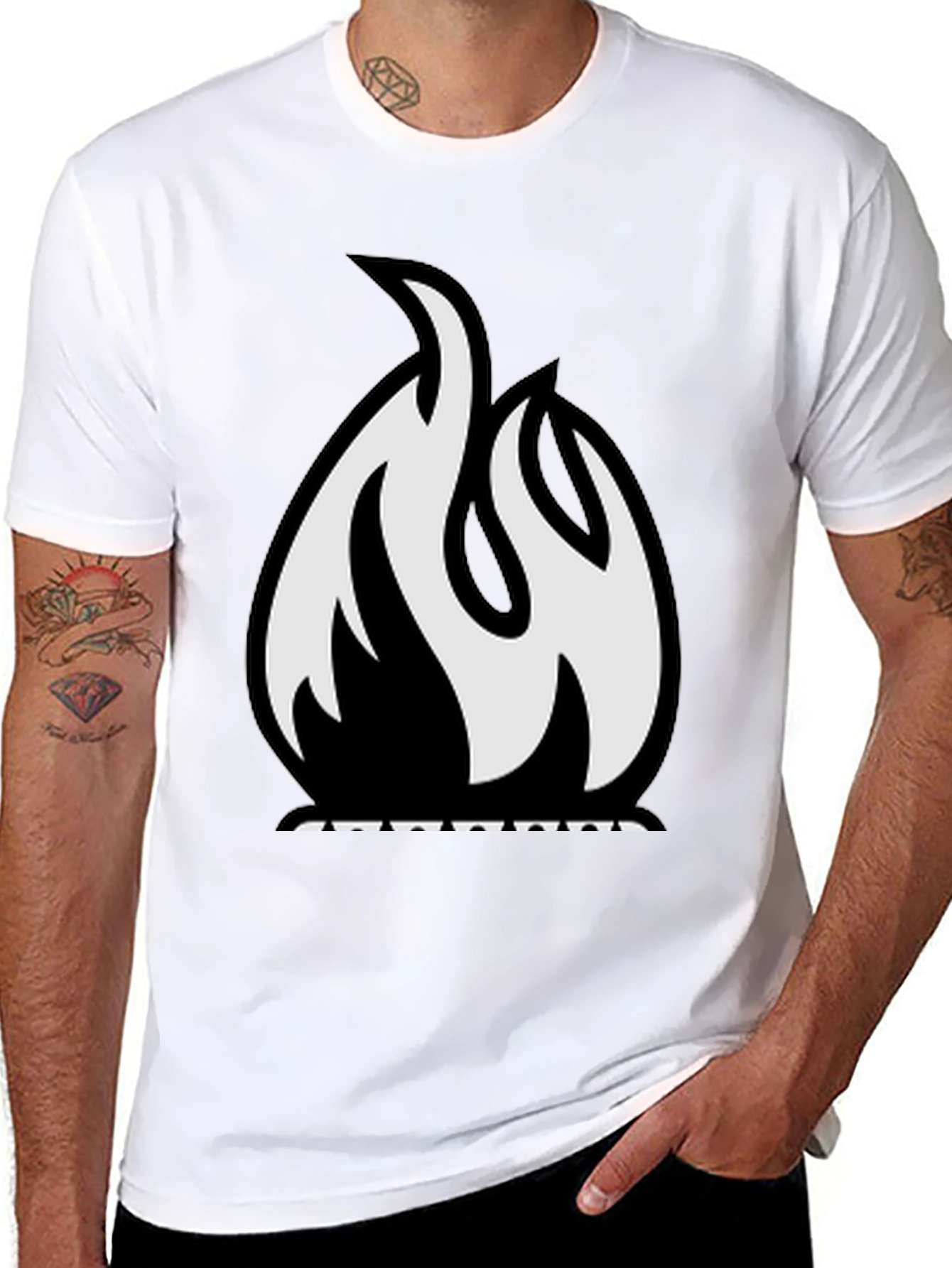 Flame Graphic Tee - Bold Black T-Shirt