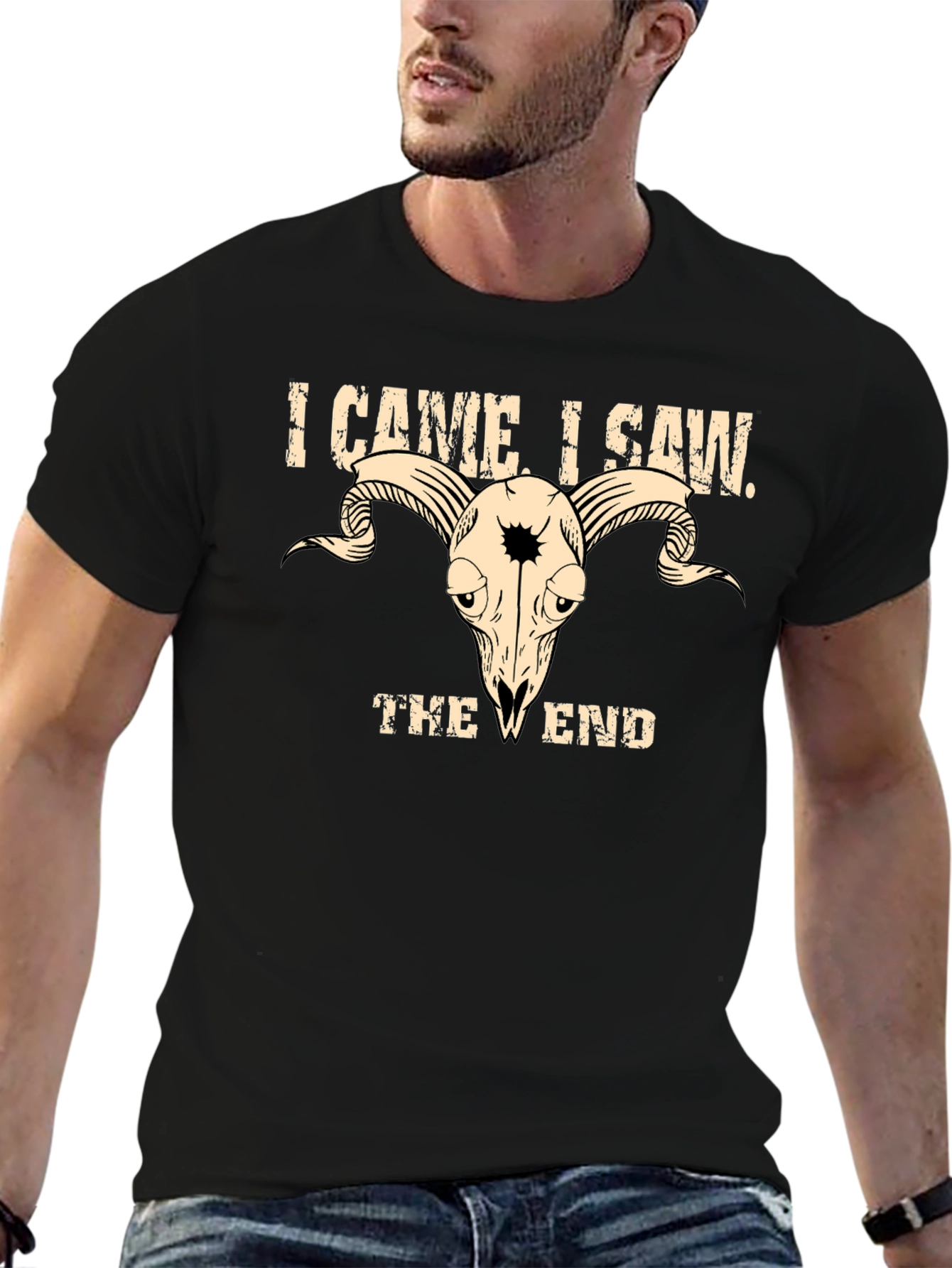 I Came I Saw The End T-Shirt Goat Skull