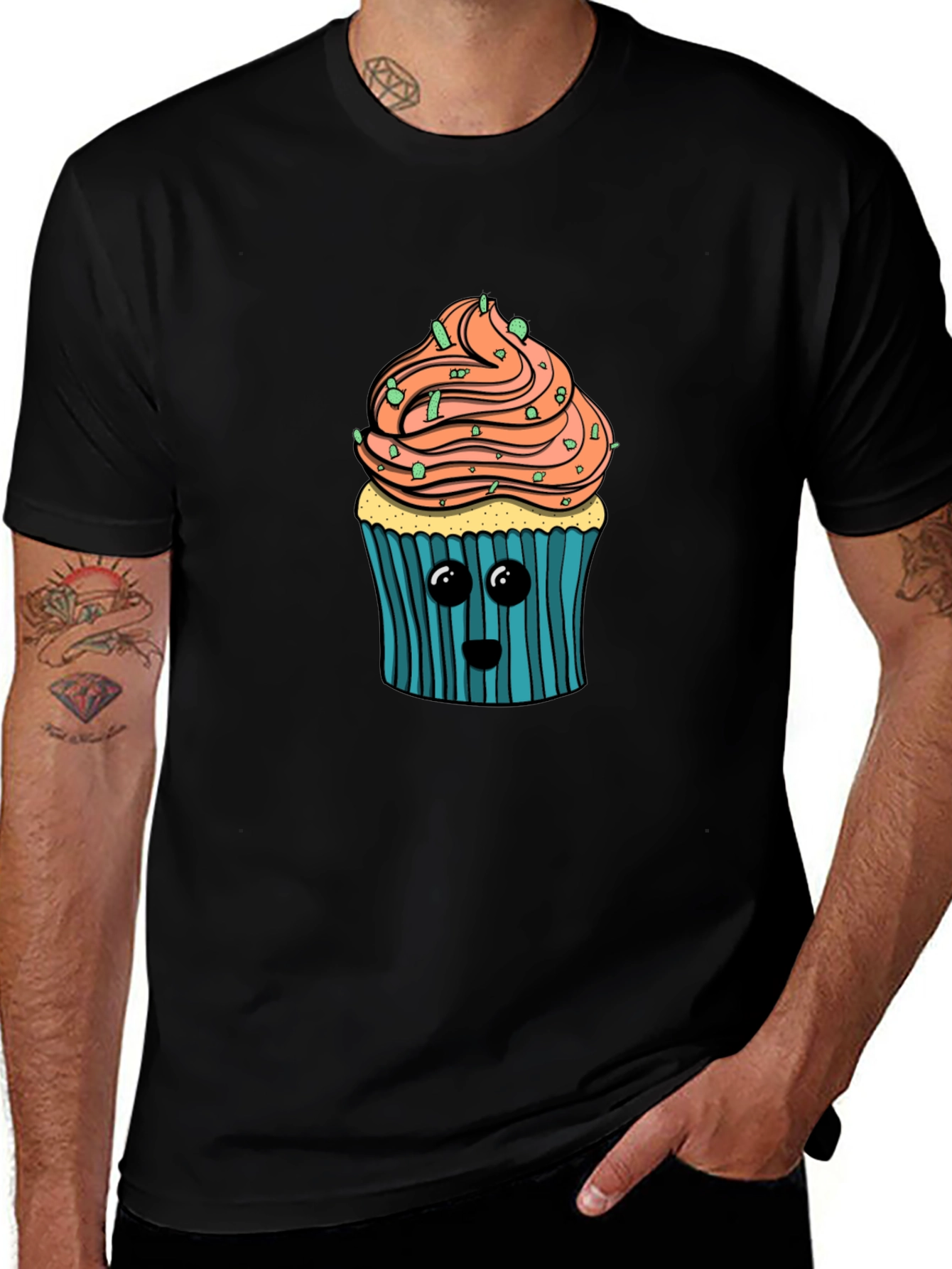Cute Cupcake Graphic T-Shirt - Soft Cotton Blend