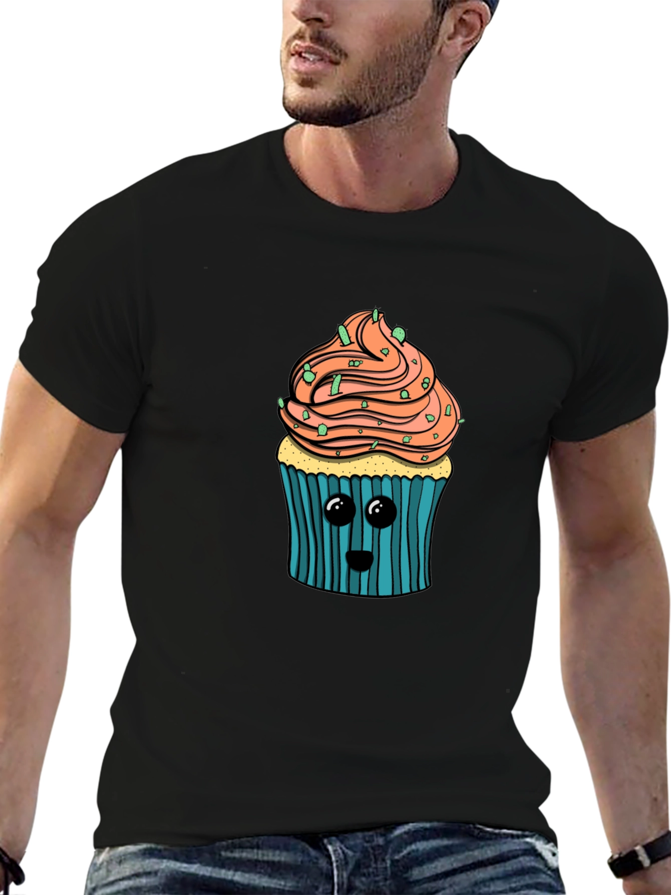 Cute Cupcake Graphic T-Shirt - Soft Cotton Blend