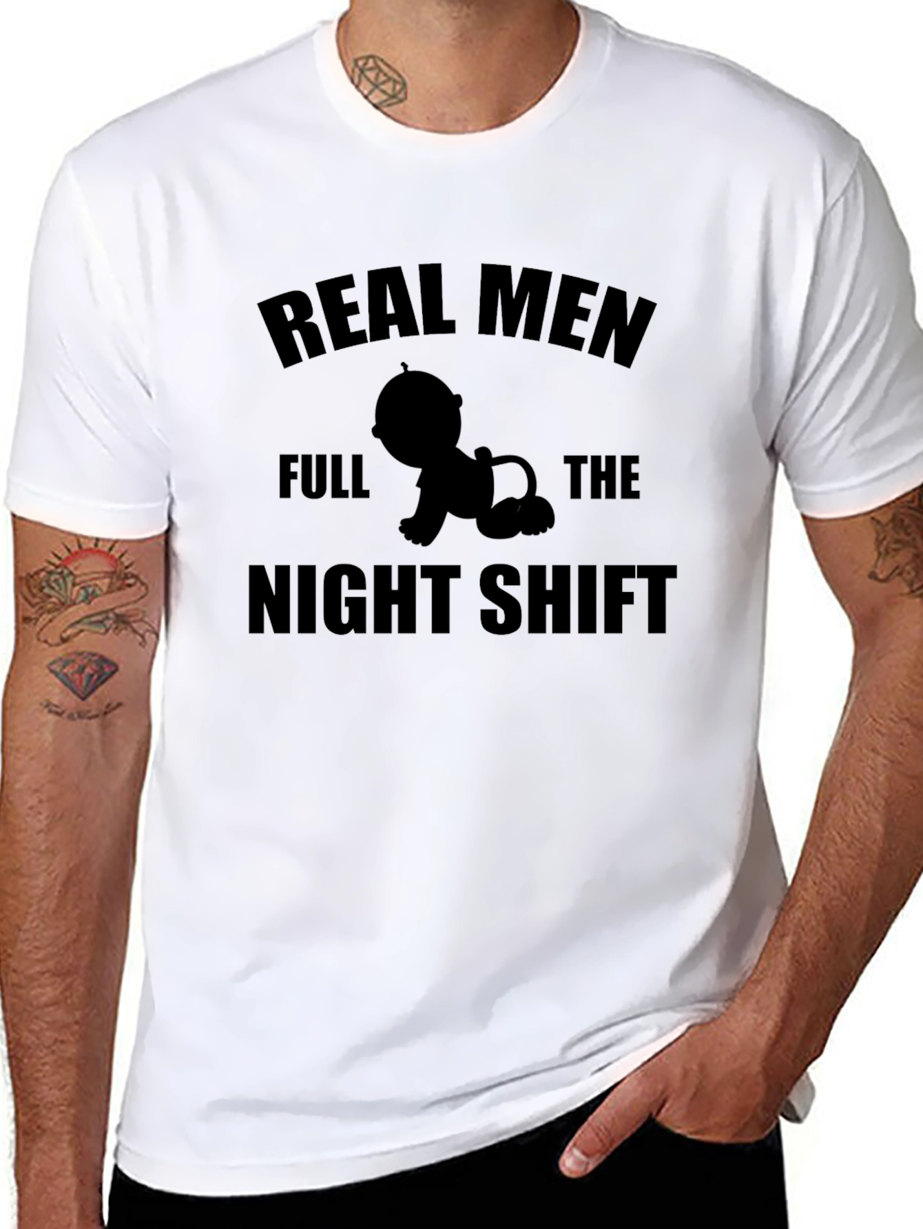 Real Men Full The Night Shift Graphic Tee