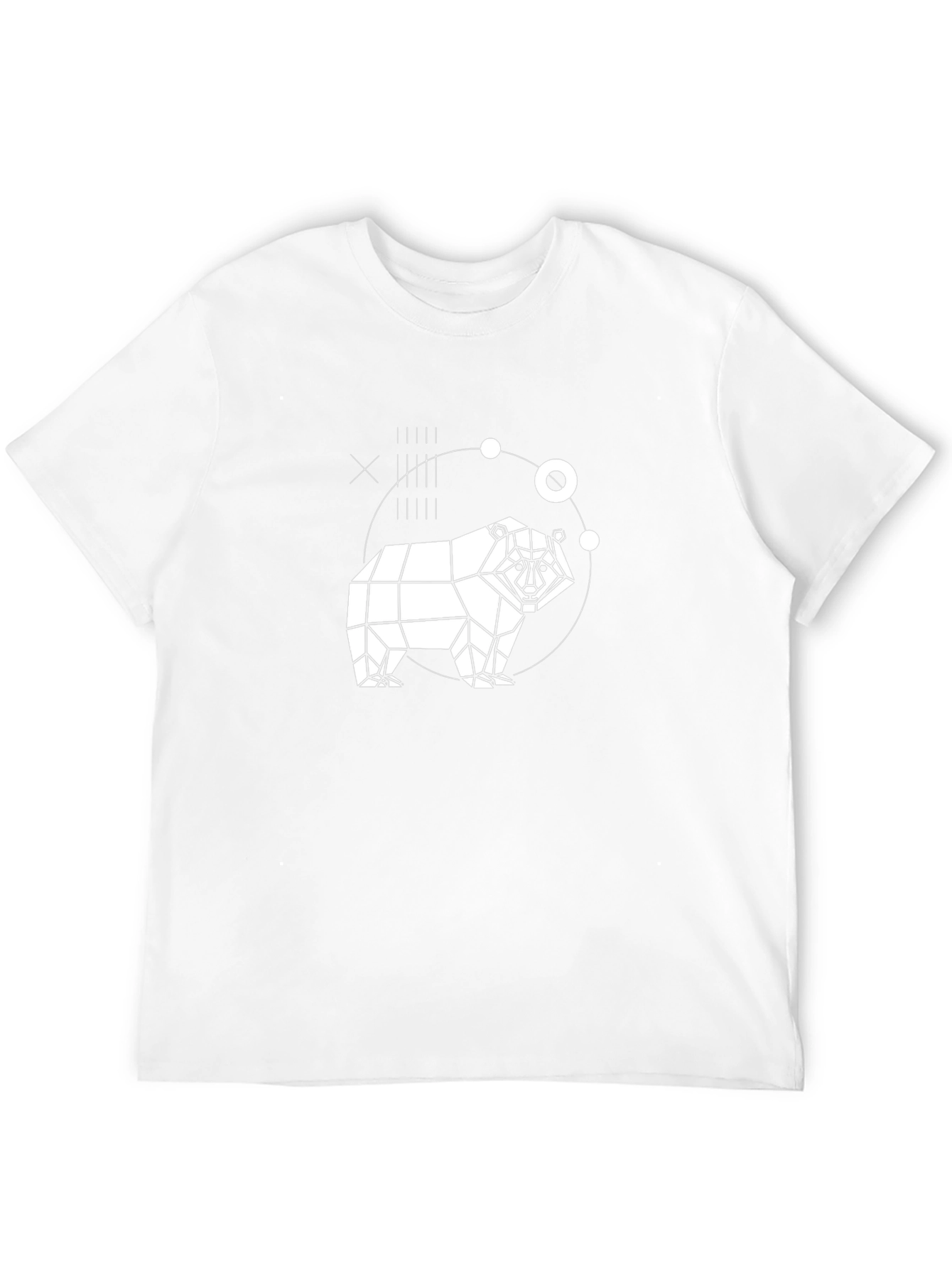 Geometric Bear Graphic Black T-Shirt