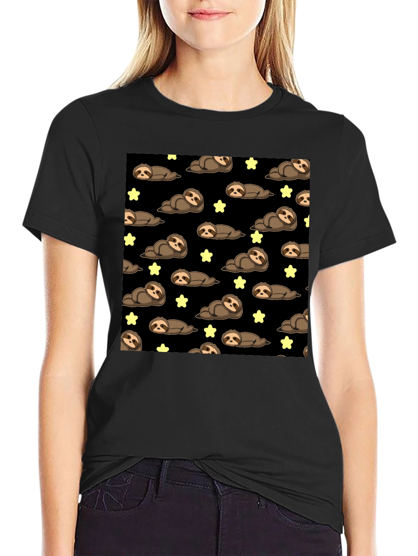 Cute Sloth Starry Night T-Shirt