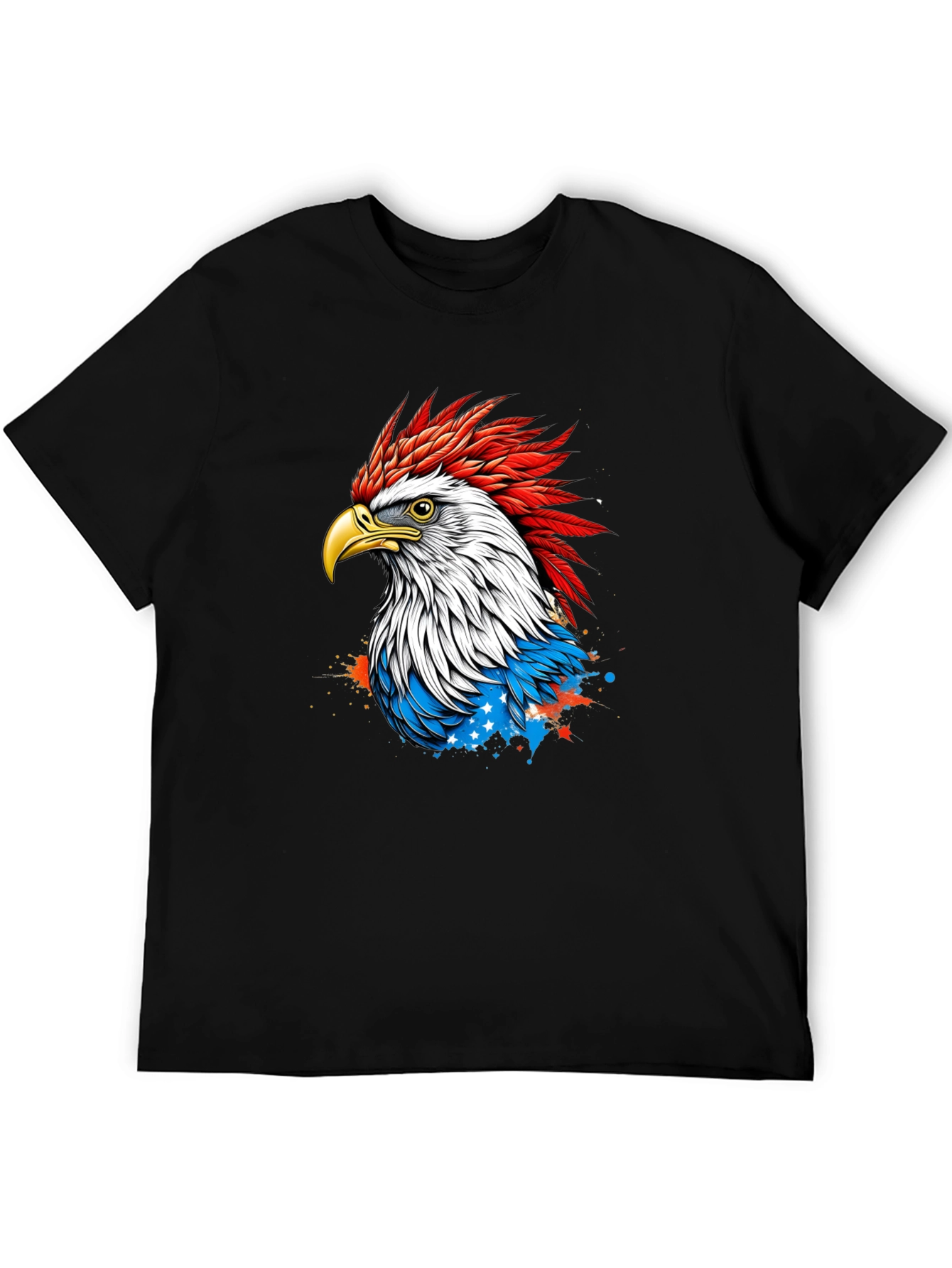 Patriotic Eagle Graphic Tee - Mens Black T-Shirt