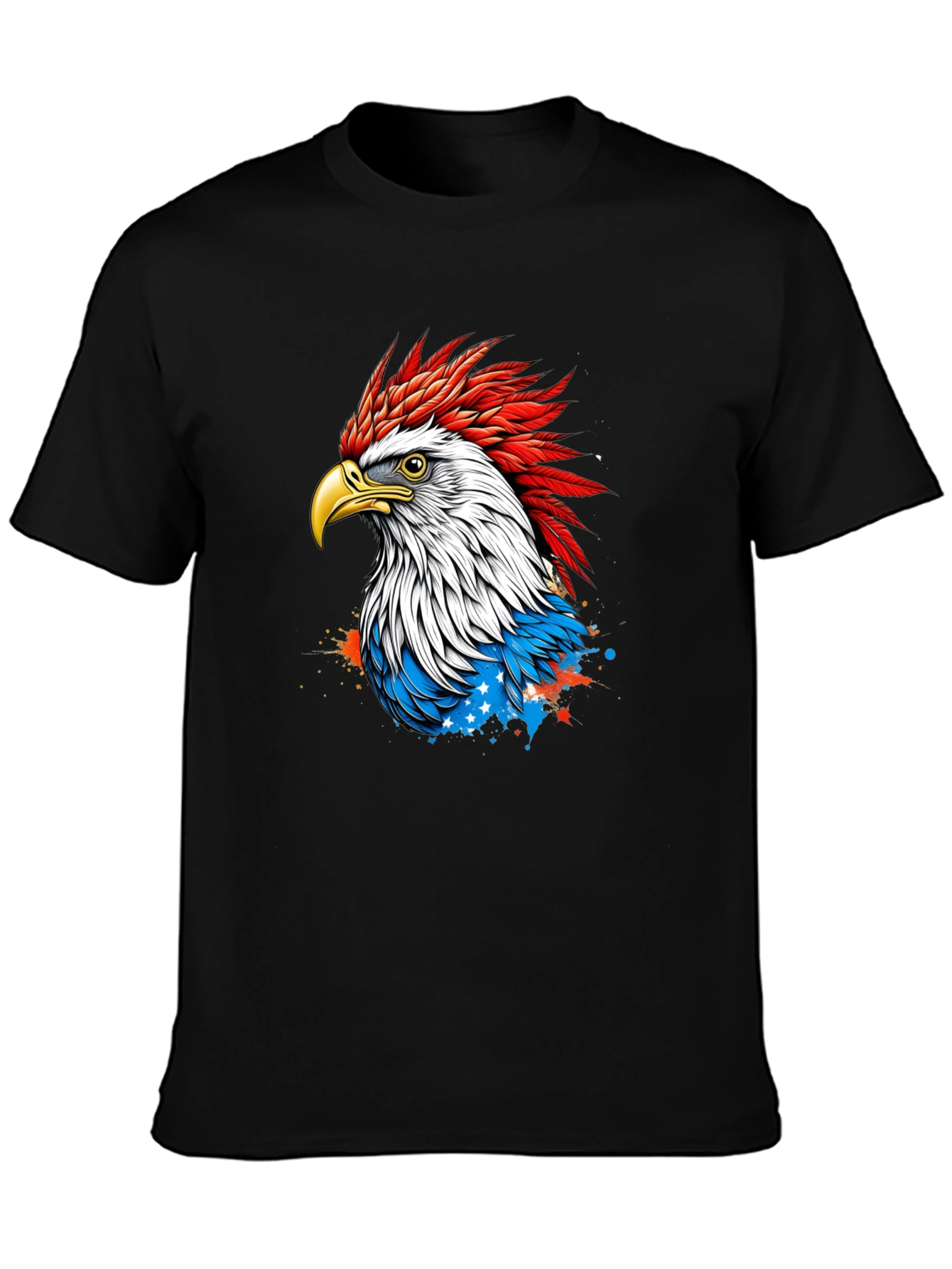 Patriotic Eagle Graphic Tee - Mens Black T-Shirt