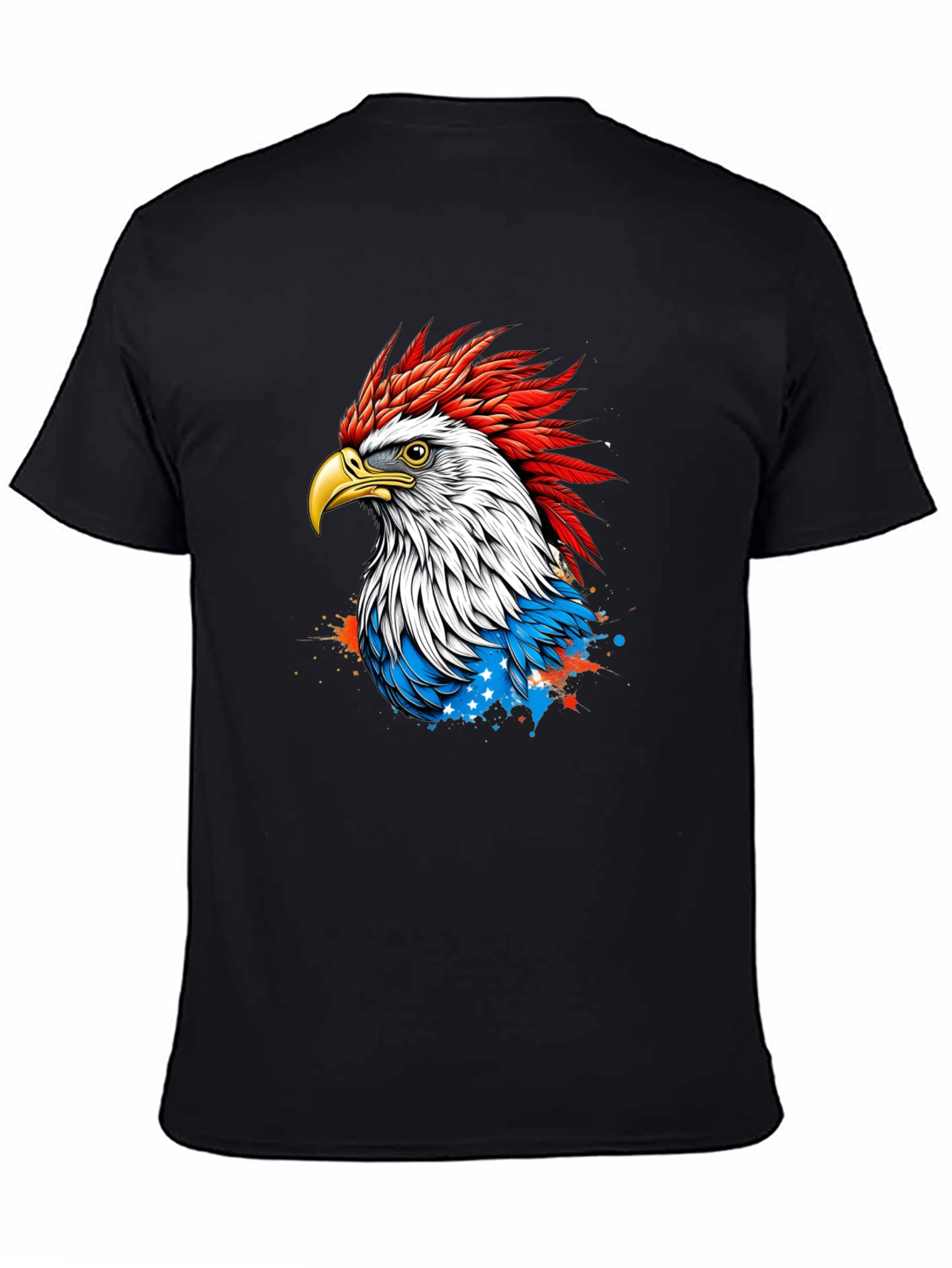 Patriotic Eagle Graphic Tee - Mens Black T-Shirt
