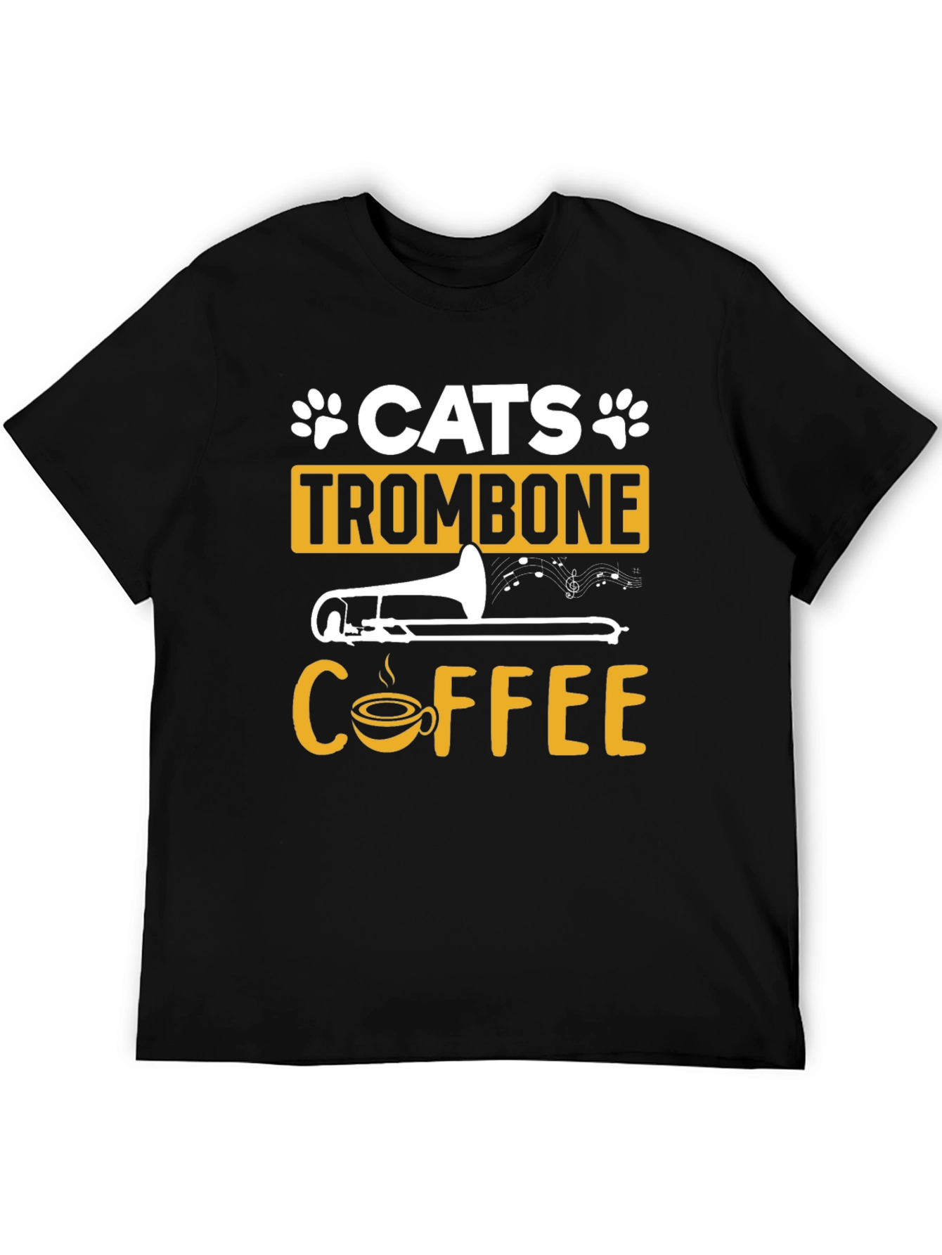 Cats Trombone Coffee Graphic T-Shirt