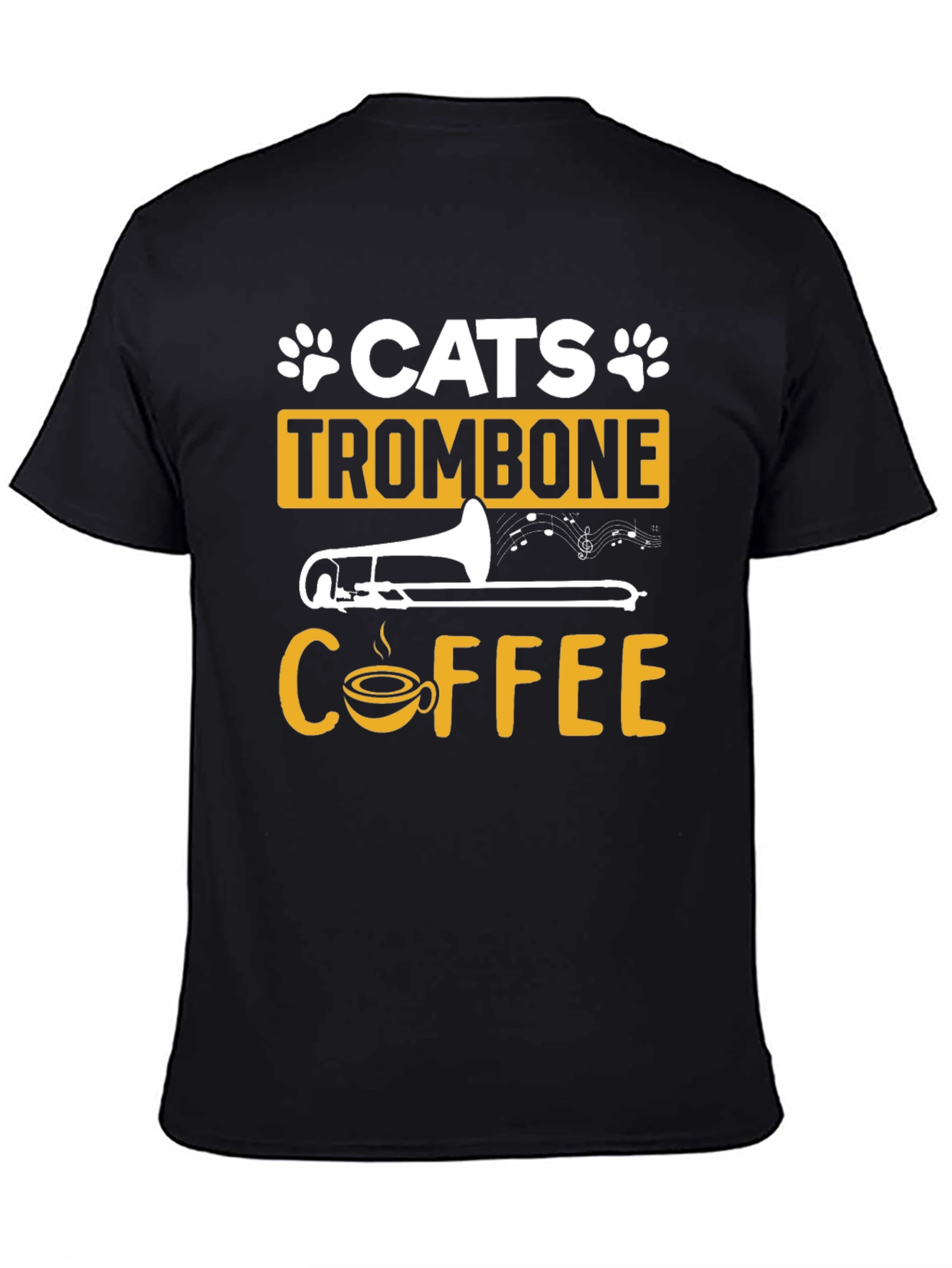 Cats Trombone Coffee Graphic T-Shirt