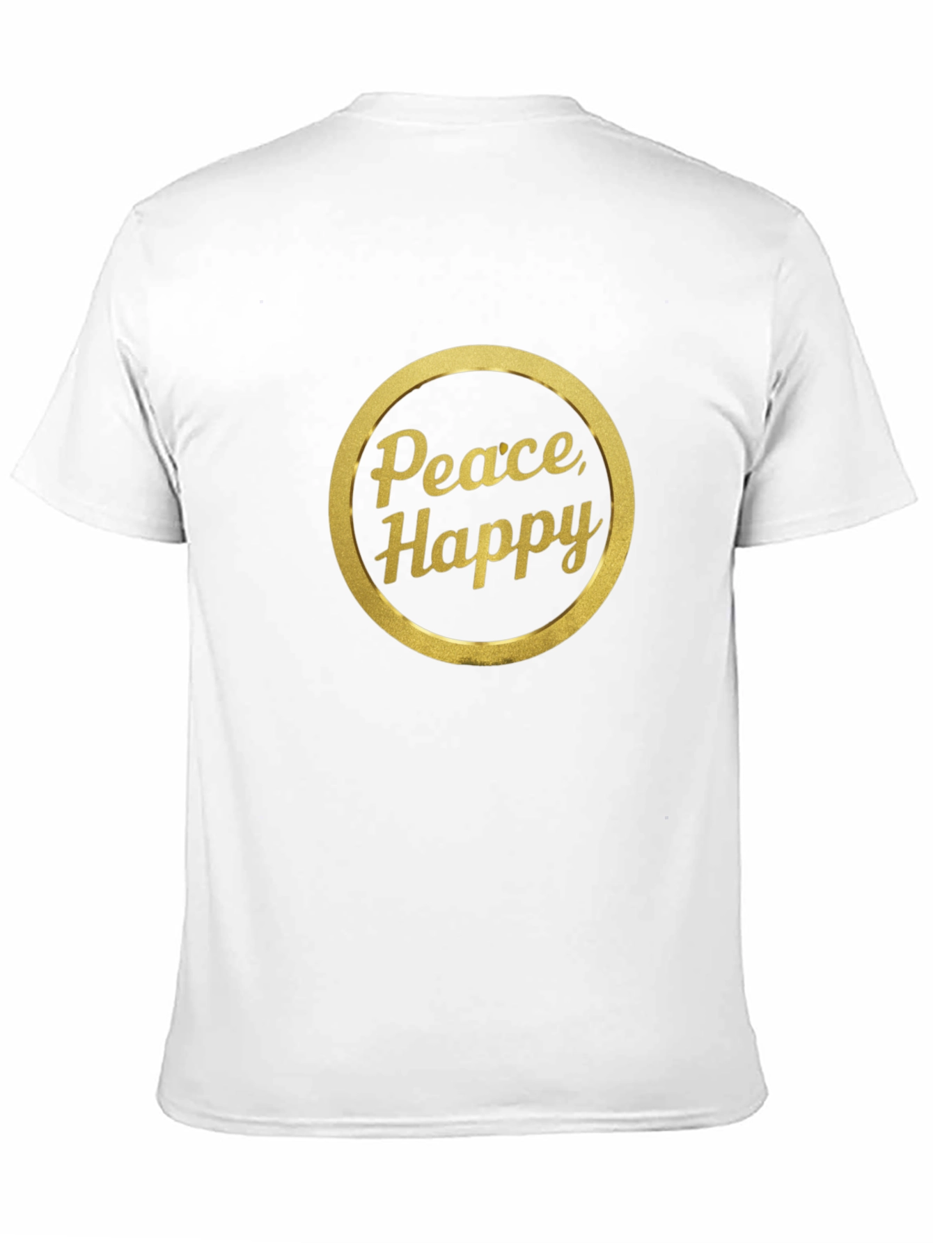 Peace and Happy T-Shirt - Gold Print