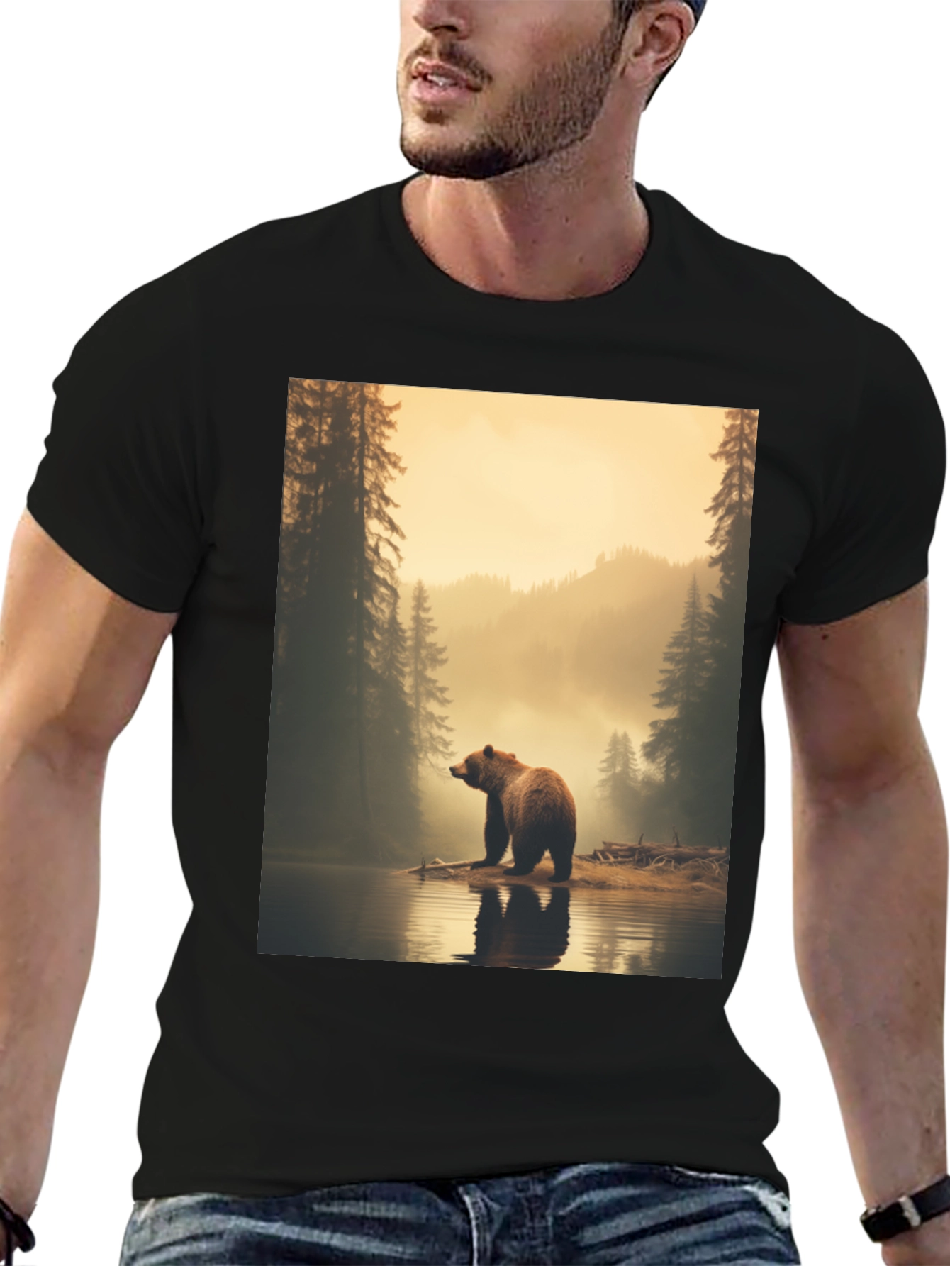 Bear Lake Graphic Tee - Wildlife Nature Shirt