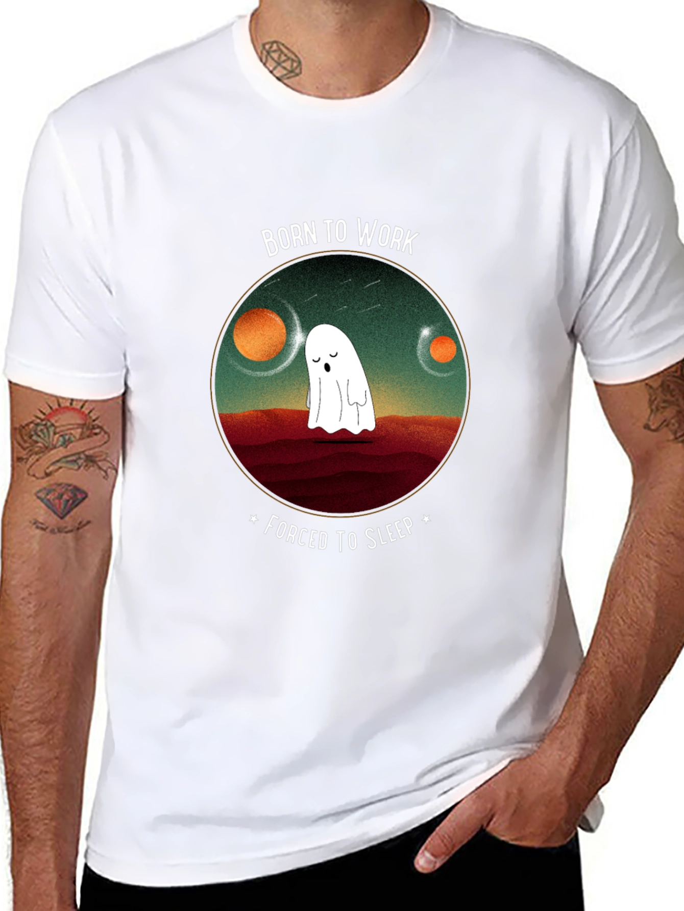 Born to Work Ghost T-Shirt