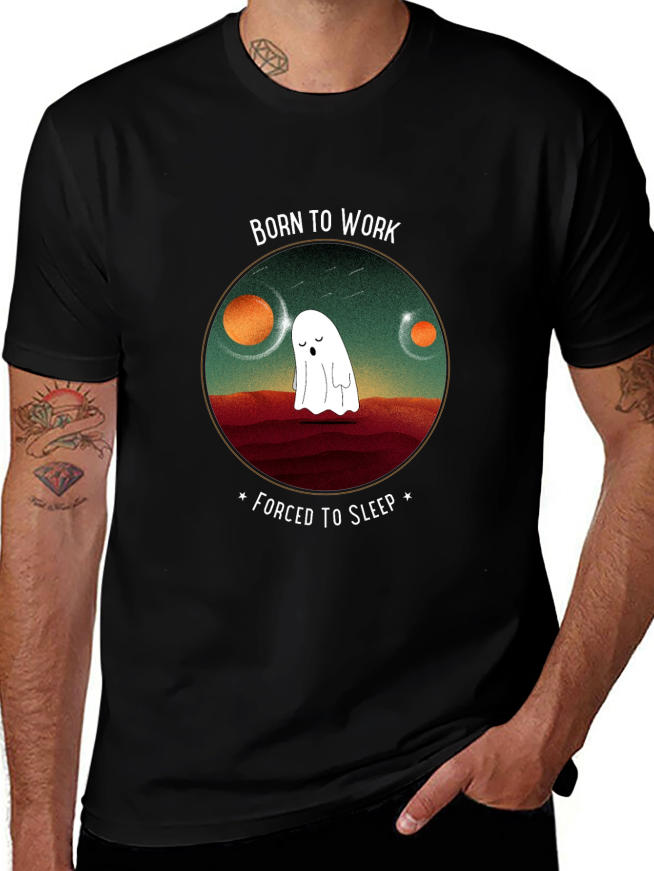 Born to Work Ghost T-Shirt