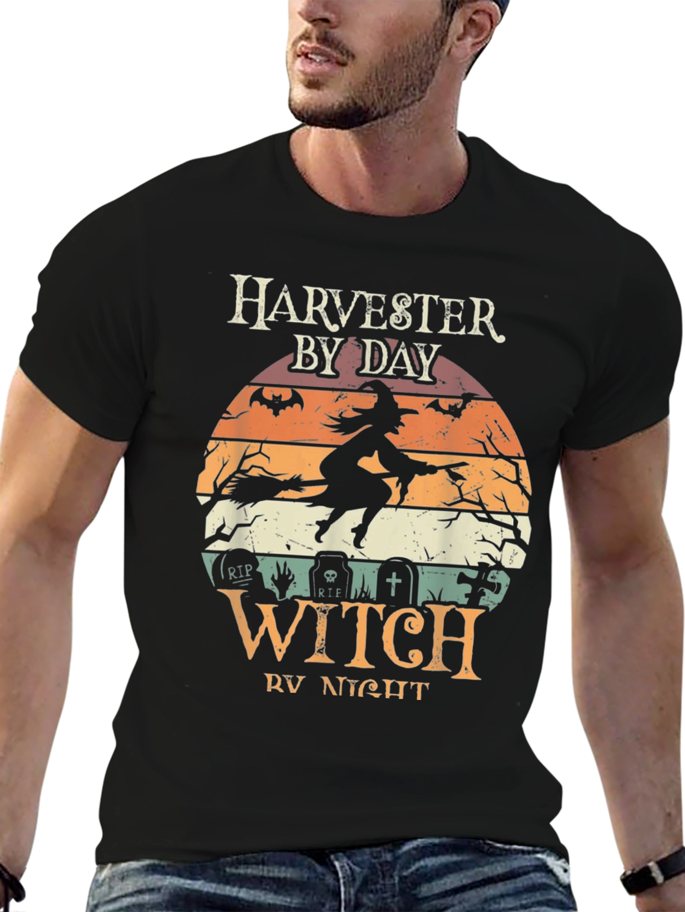 Harvester by Day Witch by Night Halloween T-Shirt