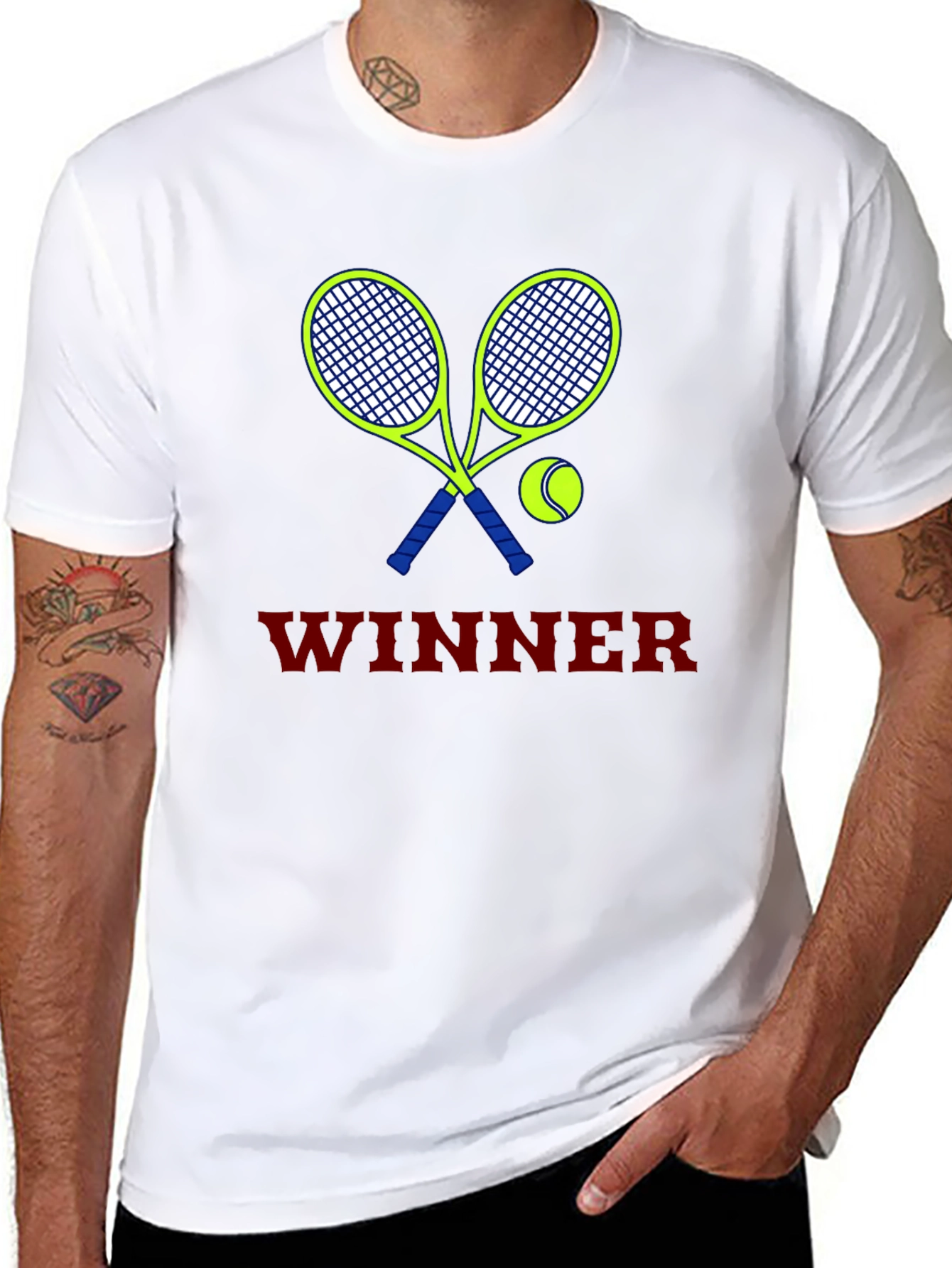 Tennis Winner Graphic Tee - Black Unisex T-Shirt