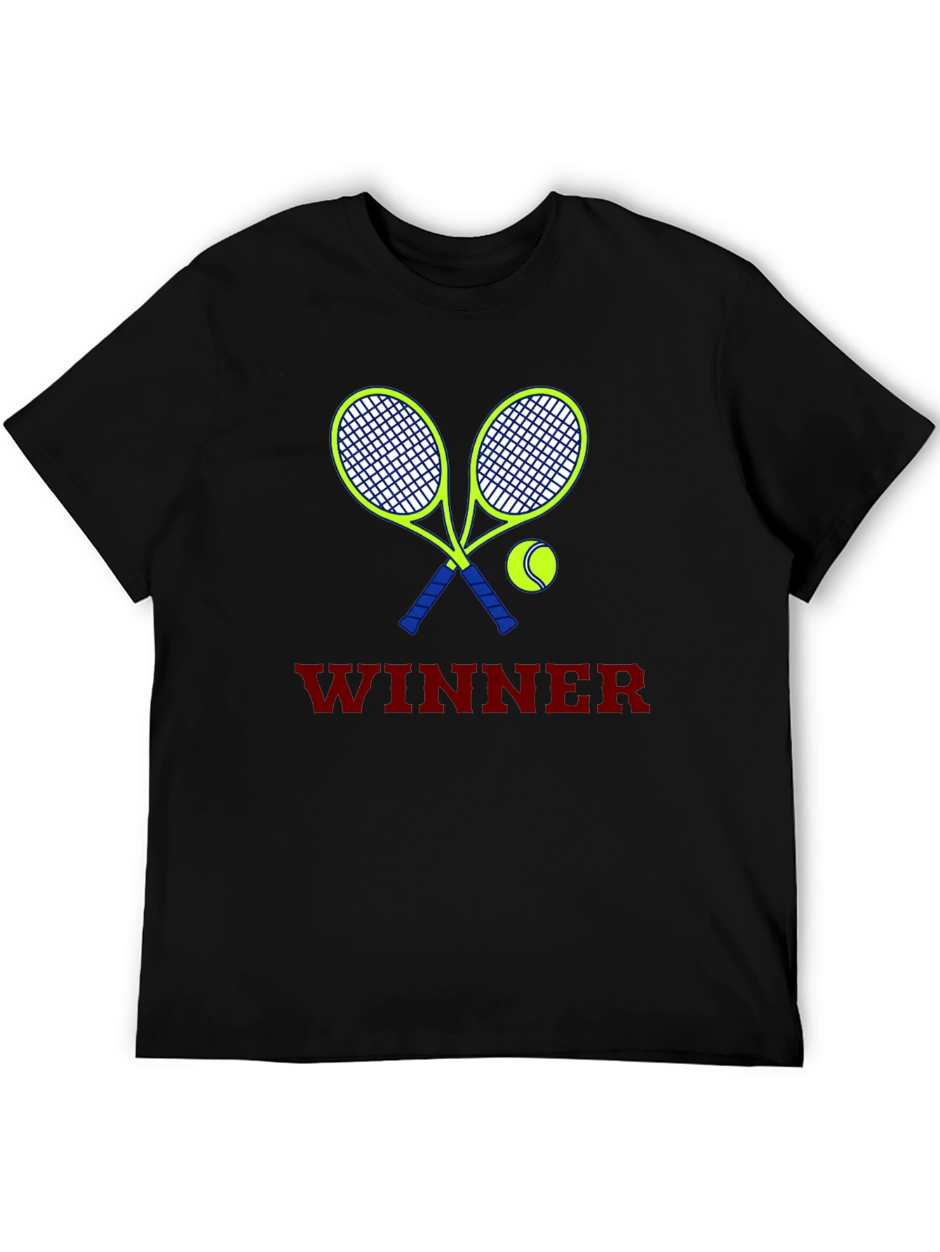 Tennis Winner Graphic Tee - Black Unisex T-Shirt