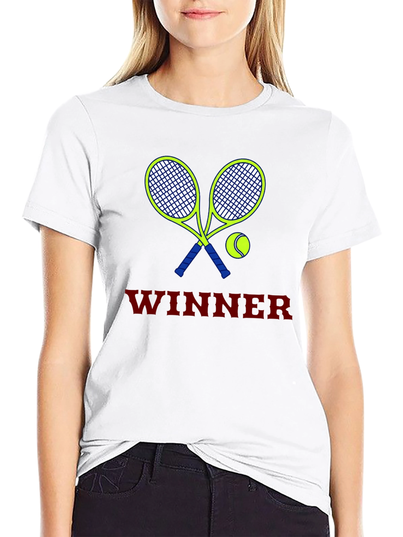 Tennis Winner Graphic Tee - Black Unisex T-Shirt