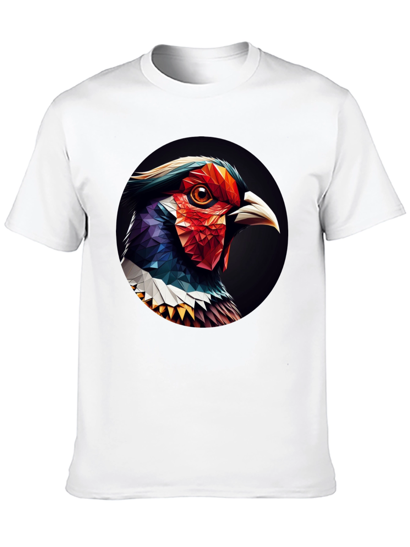 Geometric Bird Graphic Black T-Shirt