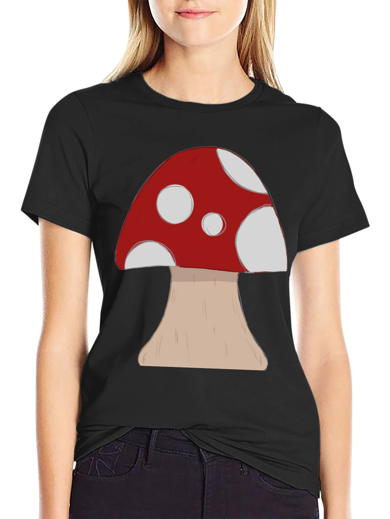 Mushroom Graphic Tee -  Casual Cotton Comfort