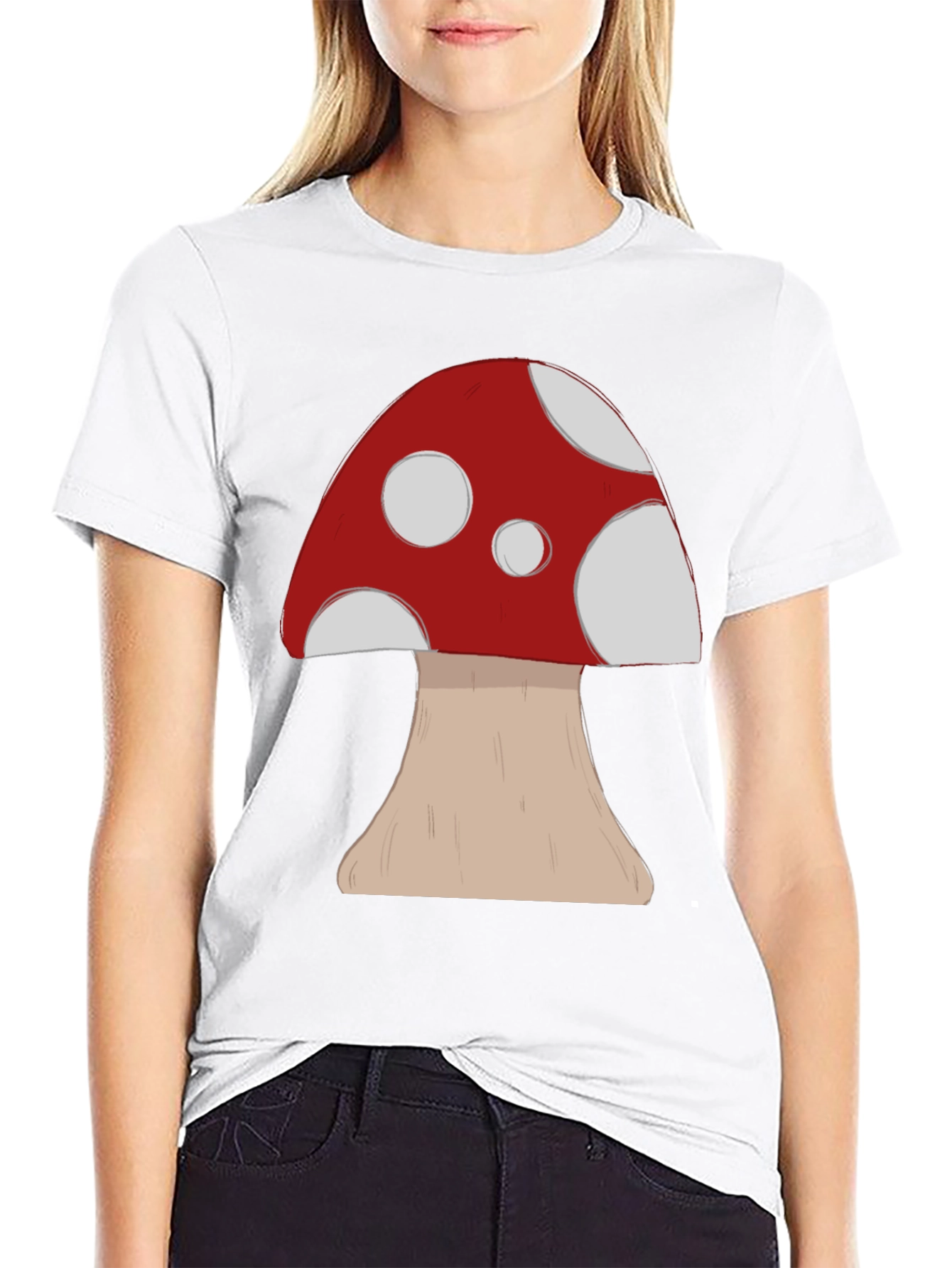 Mushroom Graphic Tee -  Casual Cotton Comfort