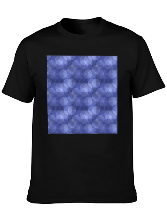 Abstract Circle Pattern Black T-Shirt