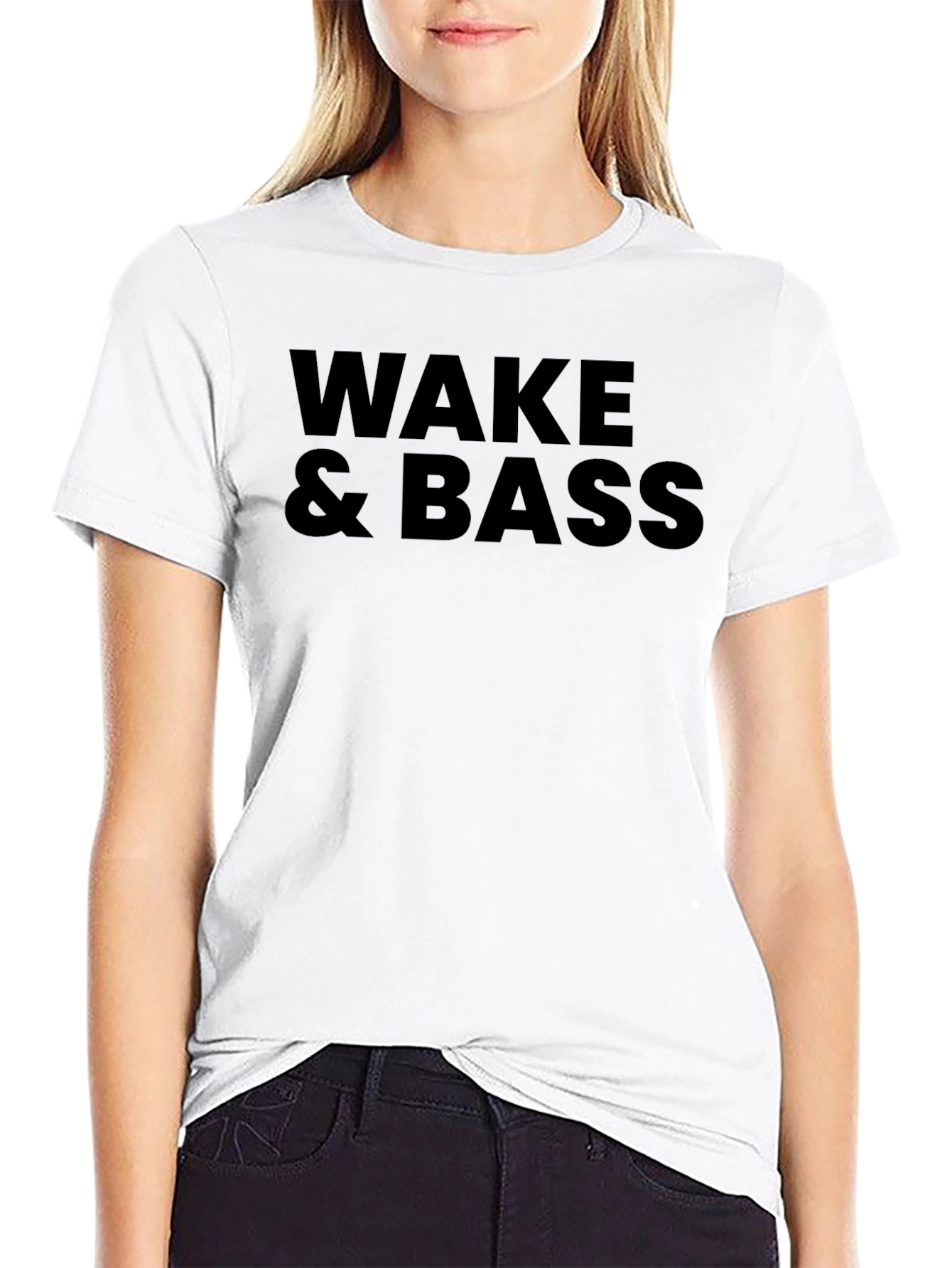Wake & Bass Black Graphic Tee