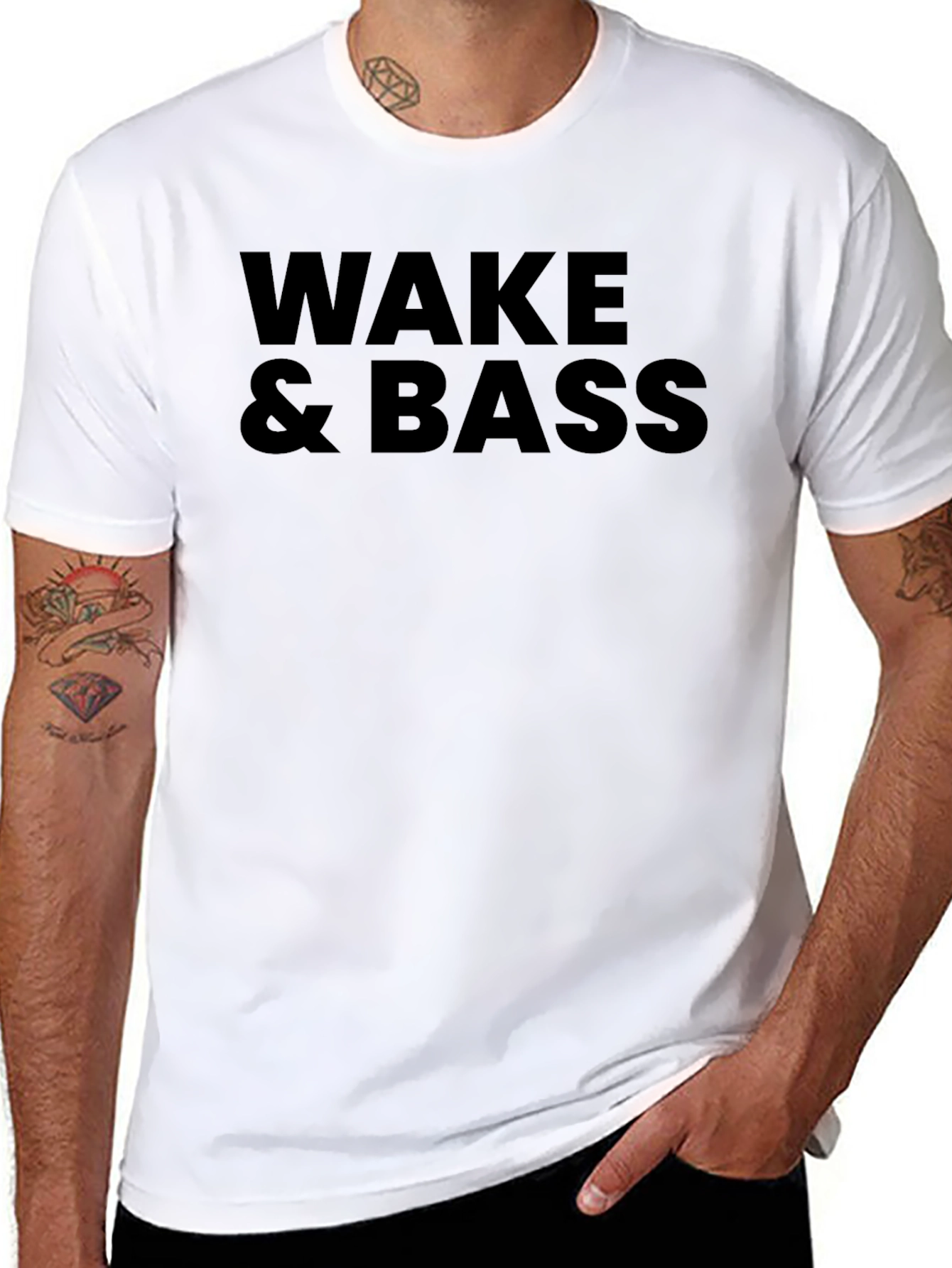 Wake & Bass Black Graphic Tee