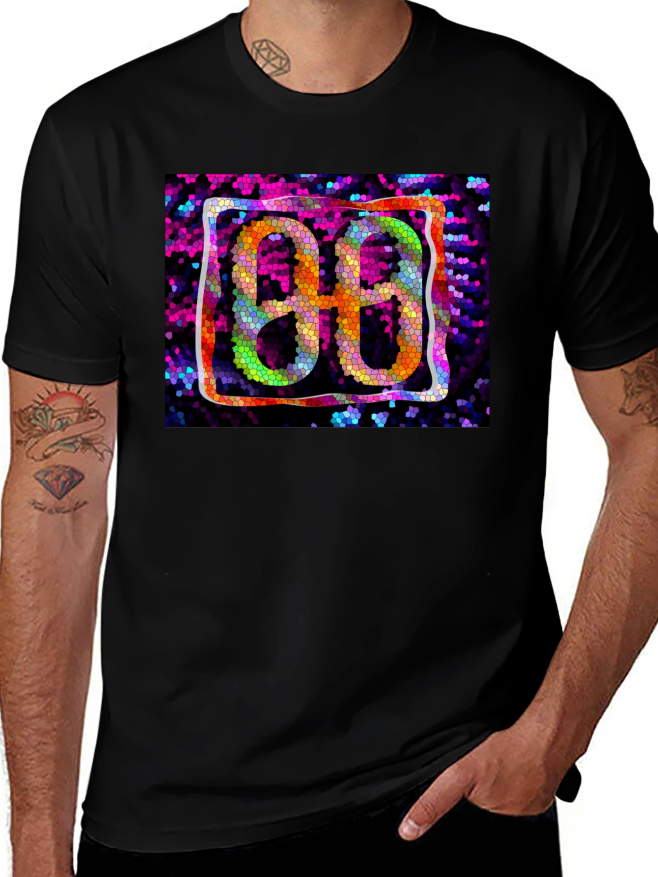 Abstract 88 Graphic Black T-Shirt