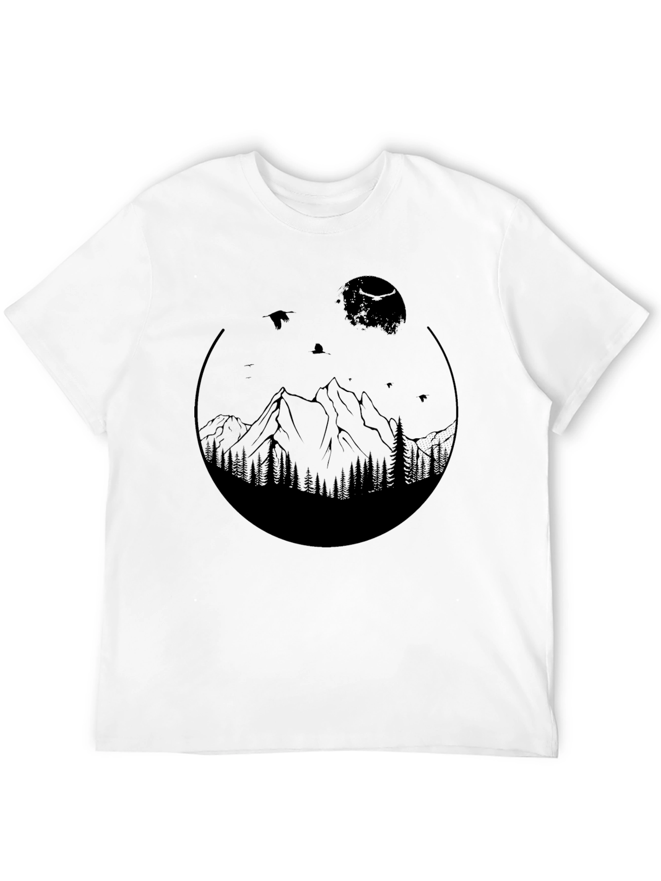 Mountain & Moon Graphic Tee - Nature Inspired Design