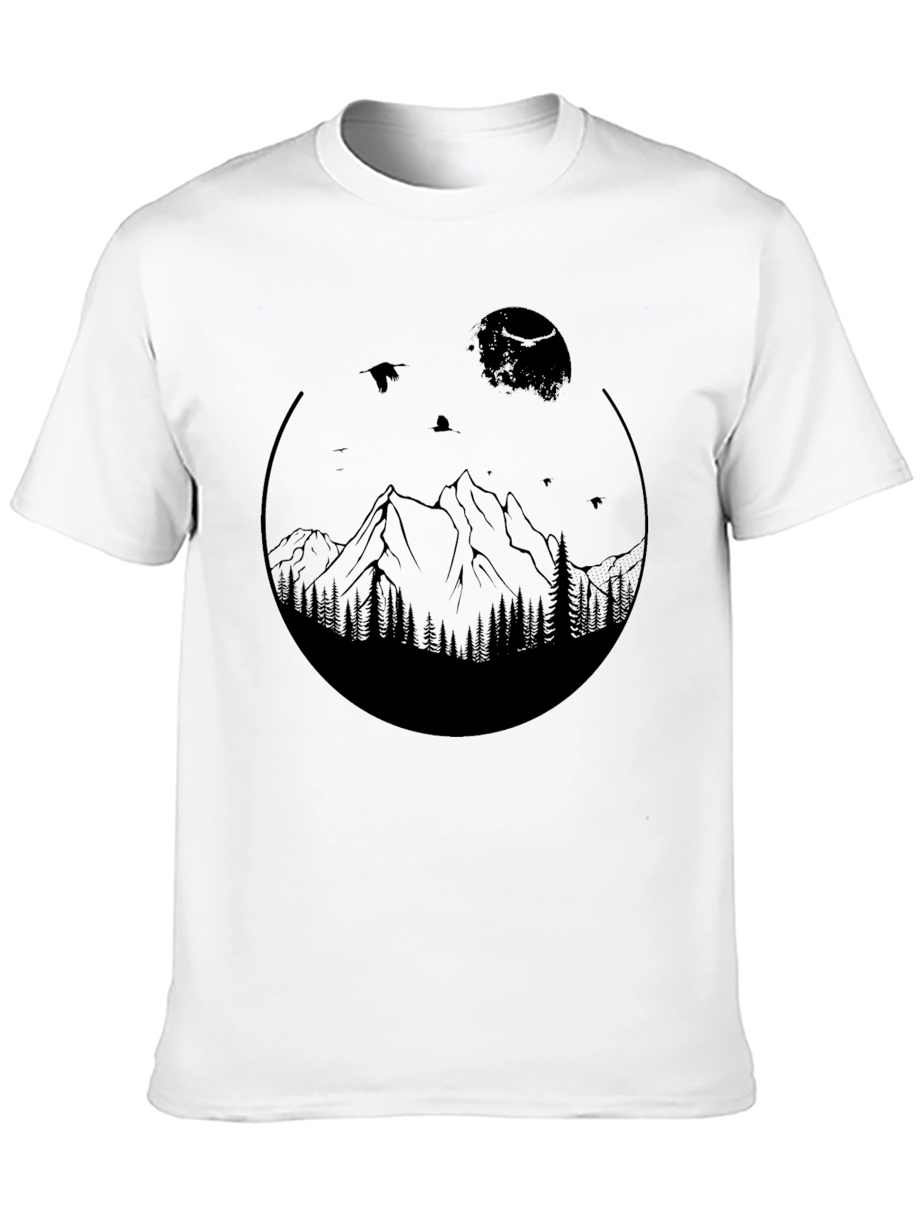 Mountain & Moon Graphic Tee - Nature Inspired Design