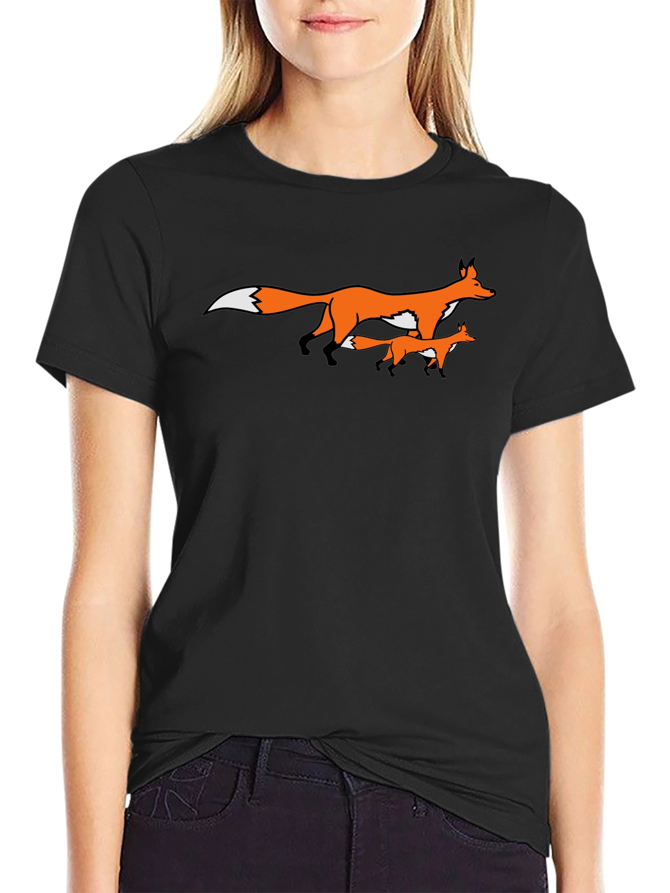 Fox Family Graphic Print Tee