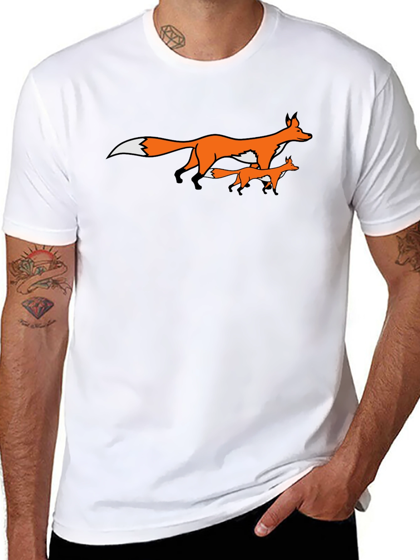 Fox Family Graphic Print Tee