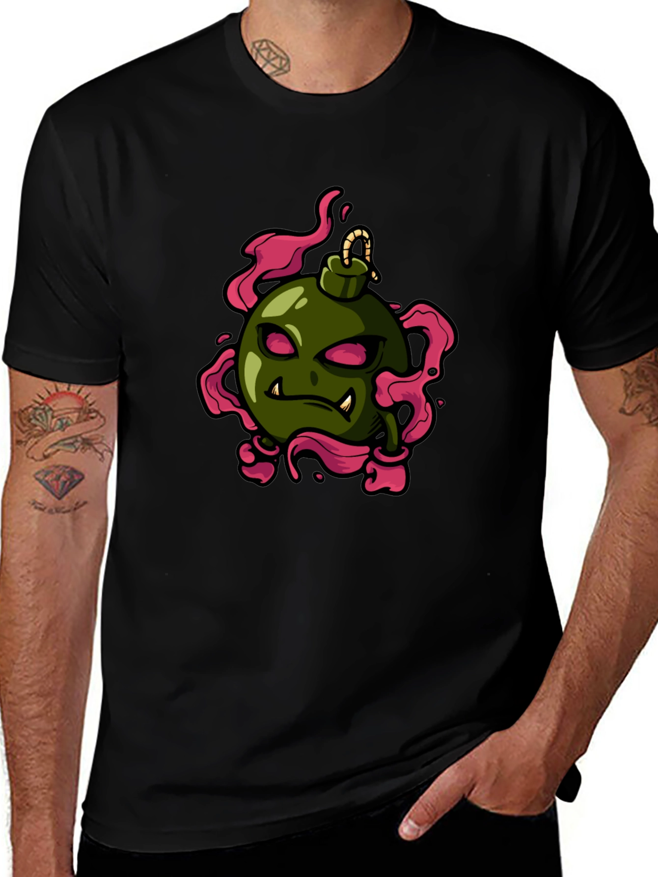 Bomb Character Graphic Tee - Black