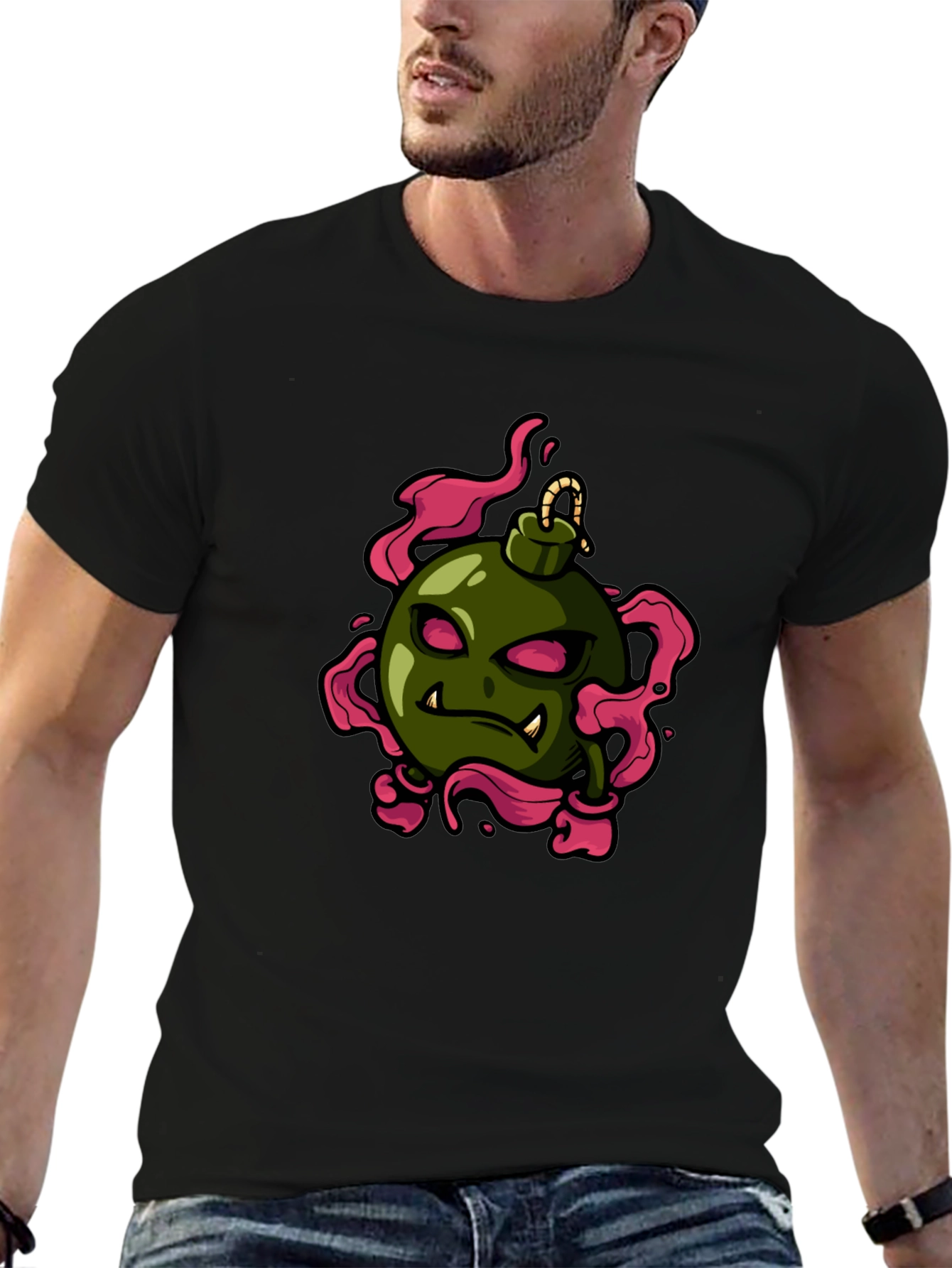 Bomb Character Graphic Tee - Black