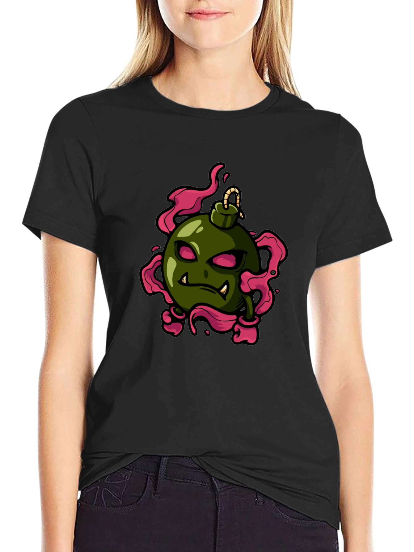 Bomb Character Graphic Tee - Black