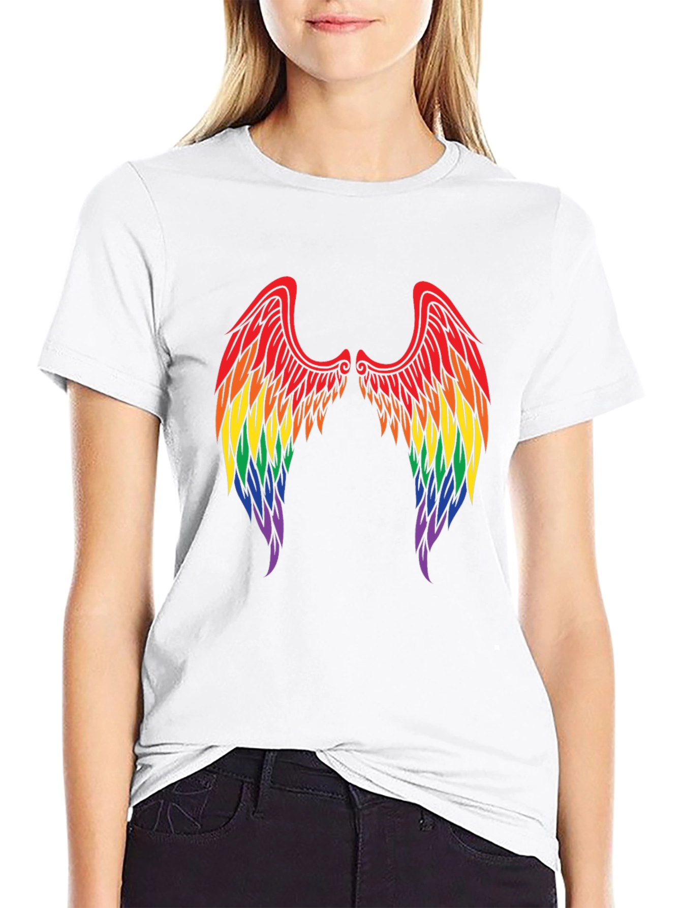 Rainbow Angel Wings T-Shirt - Pride Tee
