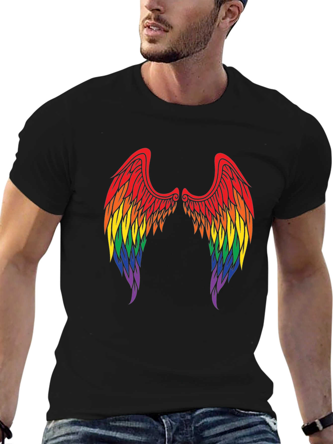 Rainbow Angel Wings T-Shirt - Pride Tee