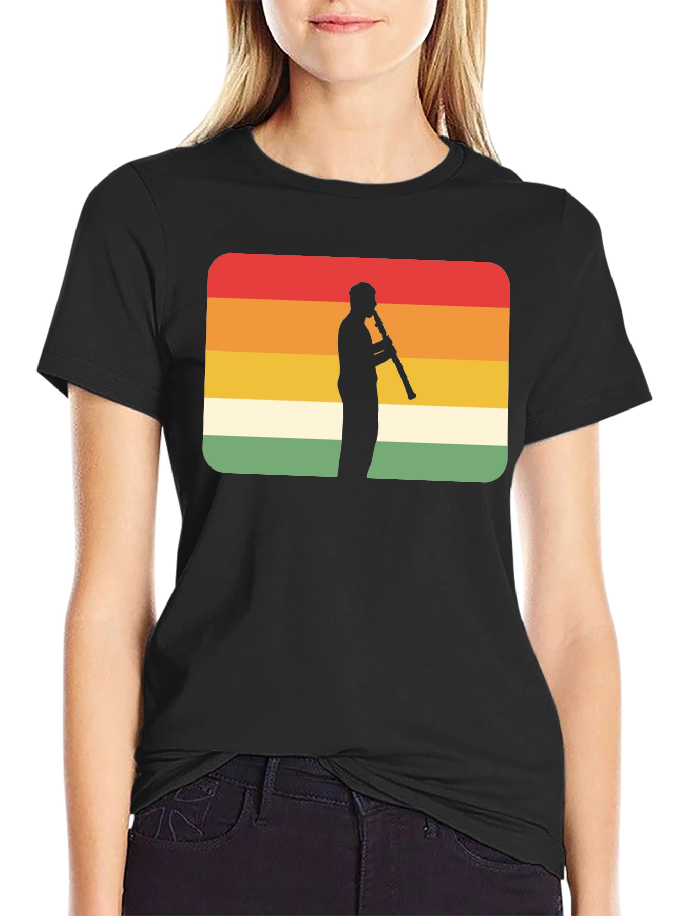 Retro Clarinet Player T-Shirt