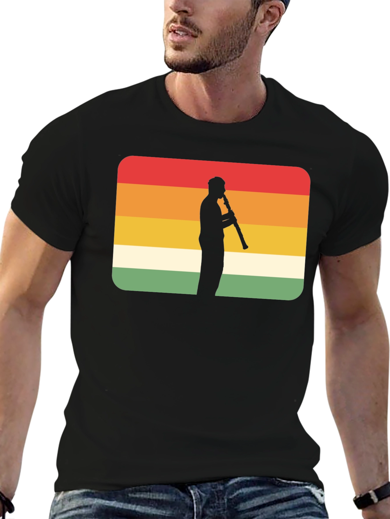 Retro Clarinet Player T-Shirt