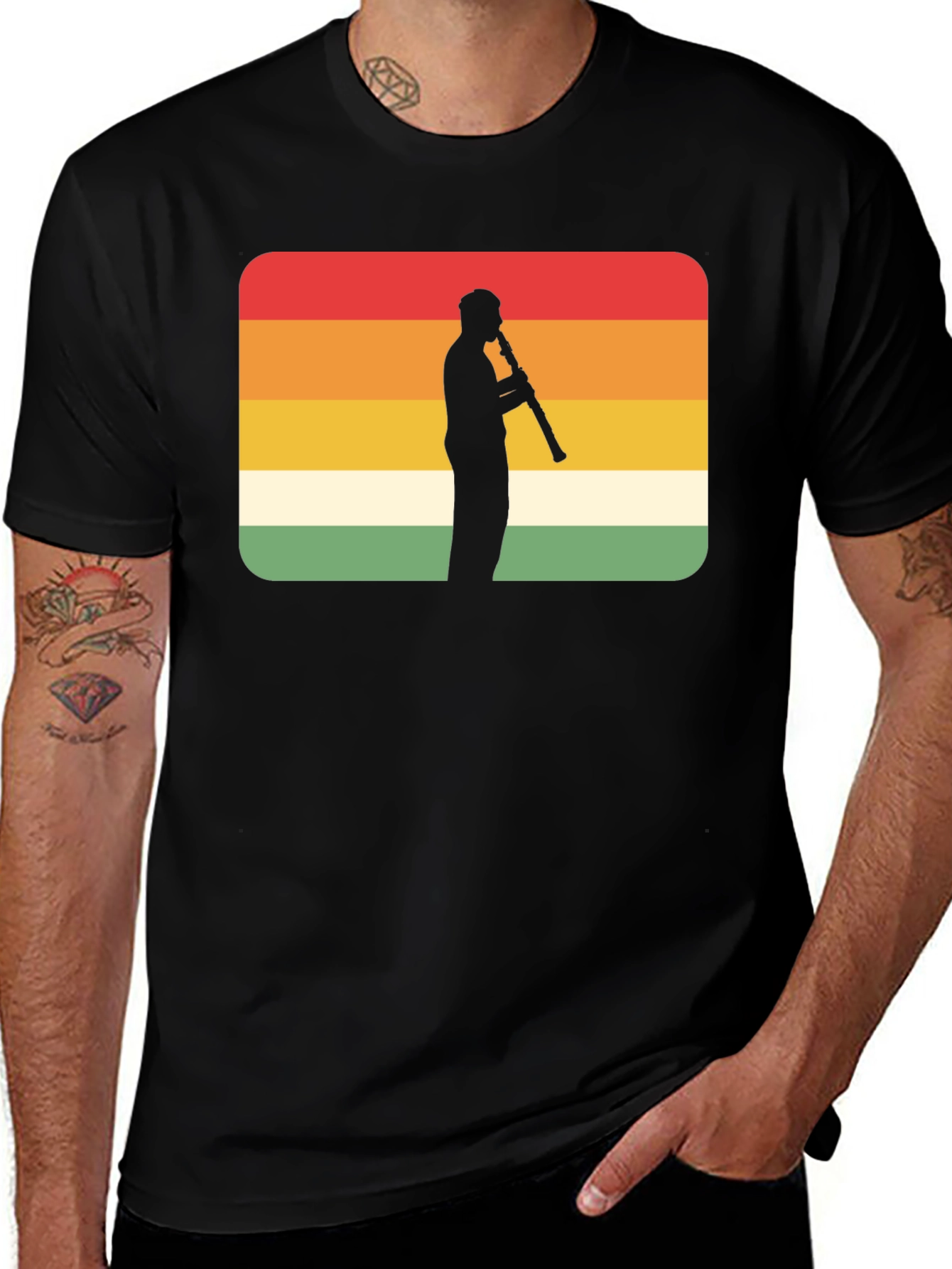 Retro Clarinet Player T-Shirt