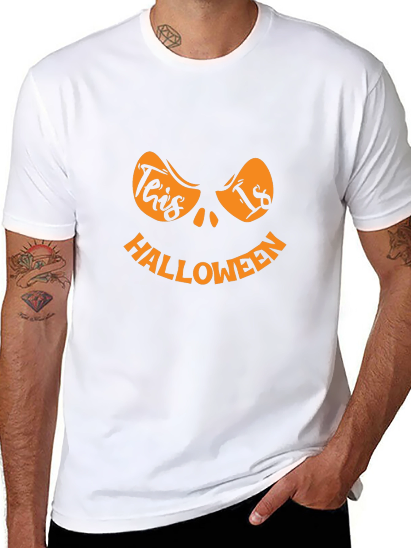 Halloween Pumpkin Face Graphic T-Shirt