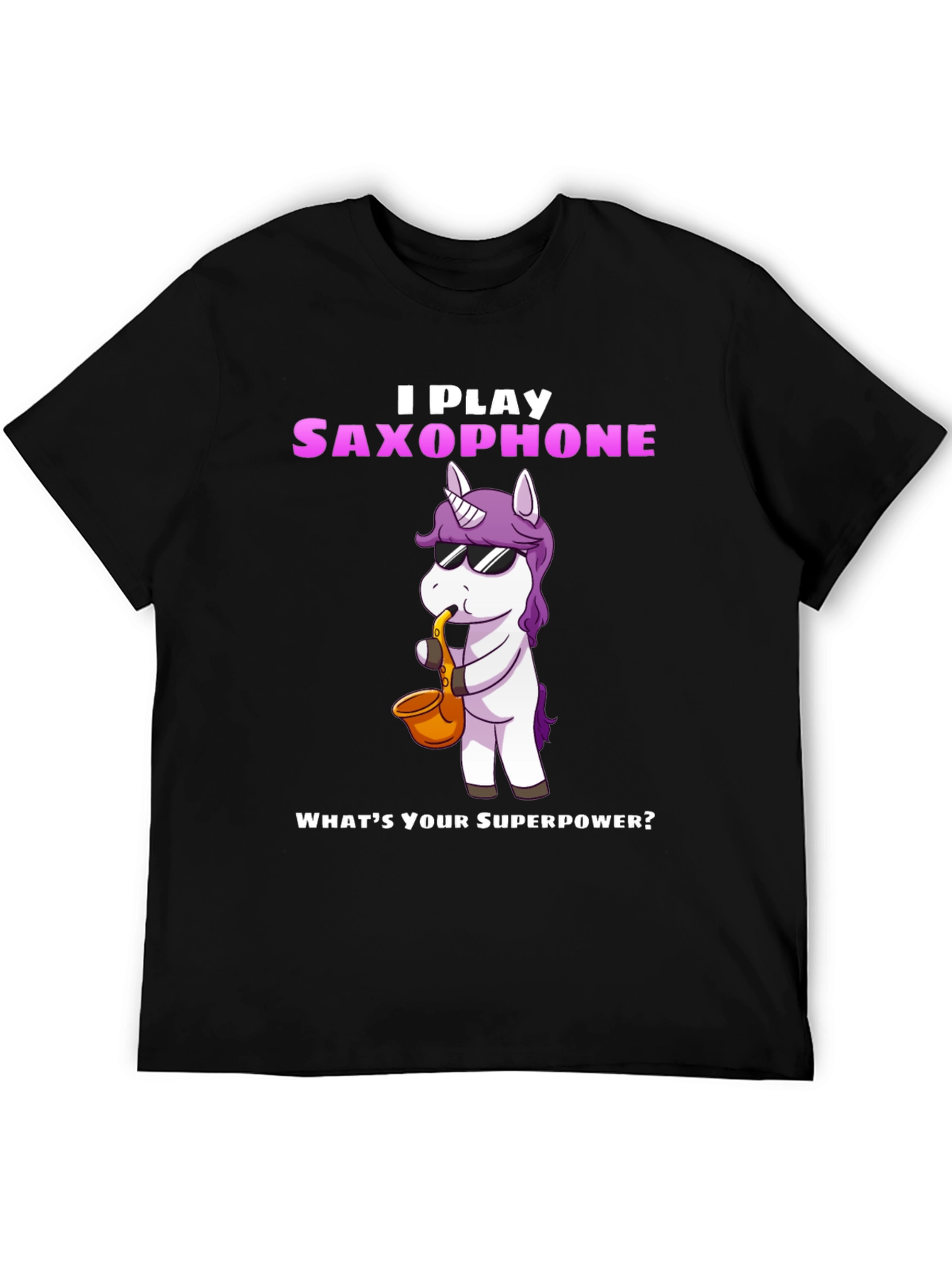 Saxophone Playing Unicorn Graphic Tee