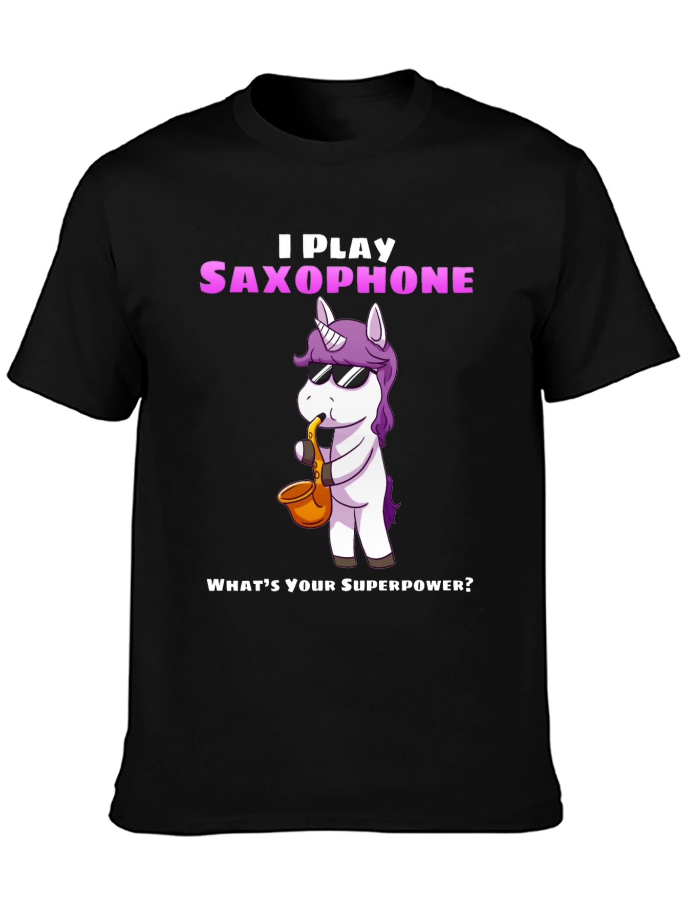 Saxophone Playing Unicorn Graphic Tee