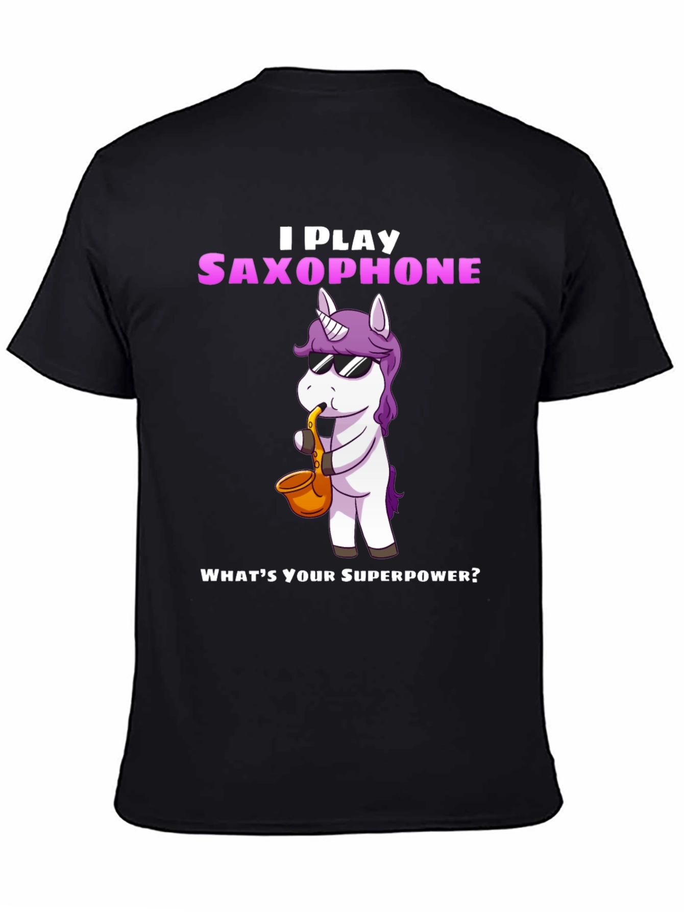 Saxophone Playing Unicorn Graphic Tee