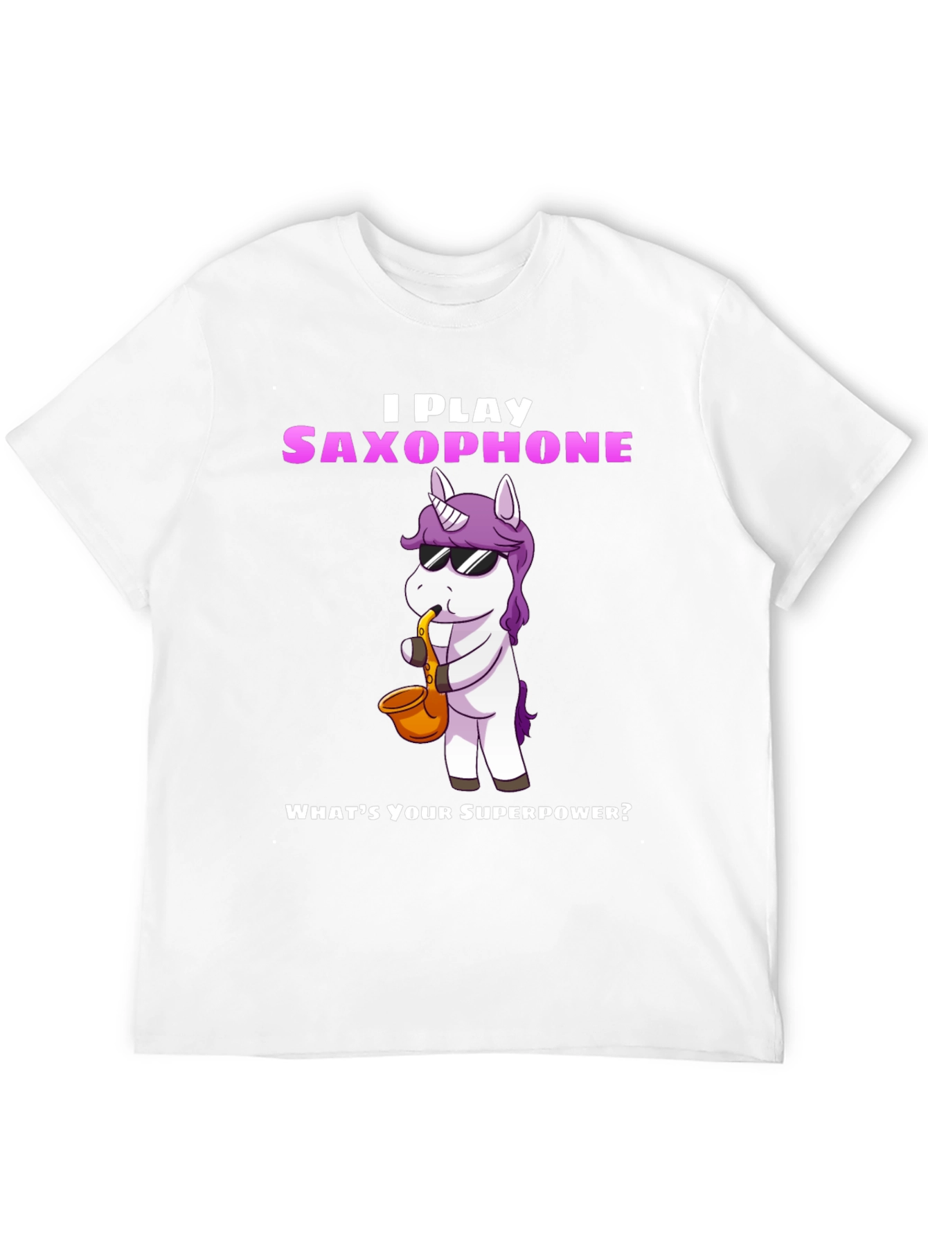 Saxophone Playing Unicorn Graphic Tee
