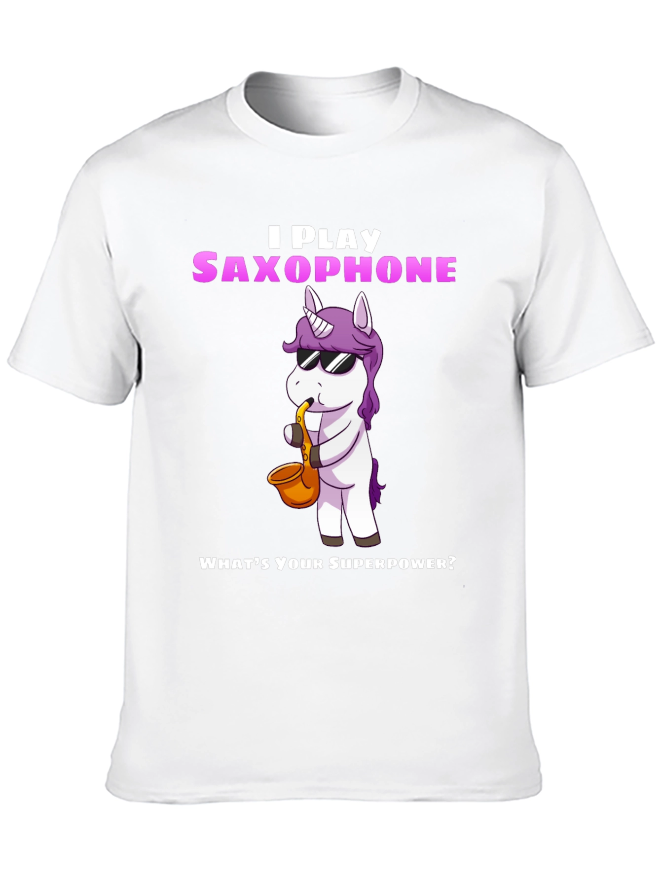 Saxophone Playing Unicorn Graphic Tee