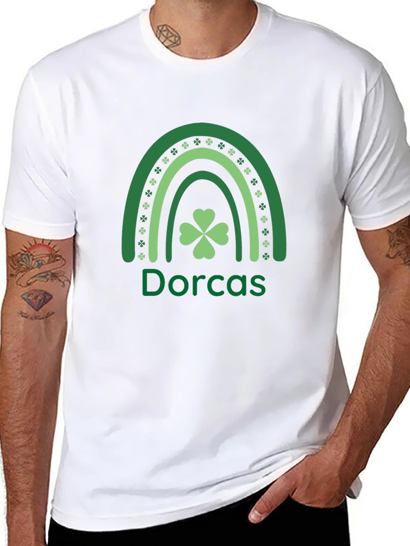 Dorcas Shamrock Rainbow St. Patricks Day T-Shirt