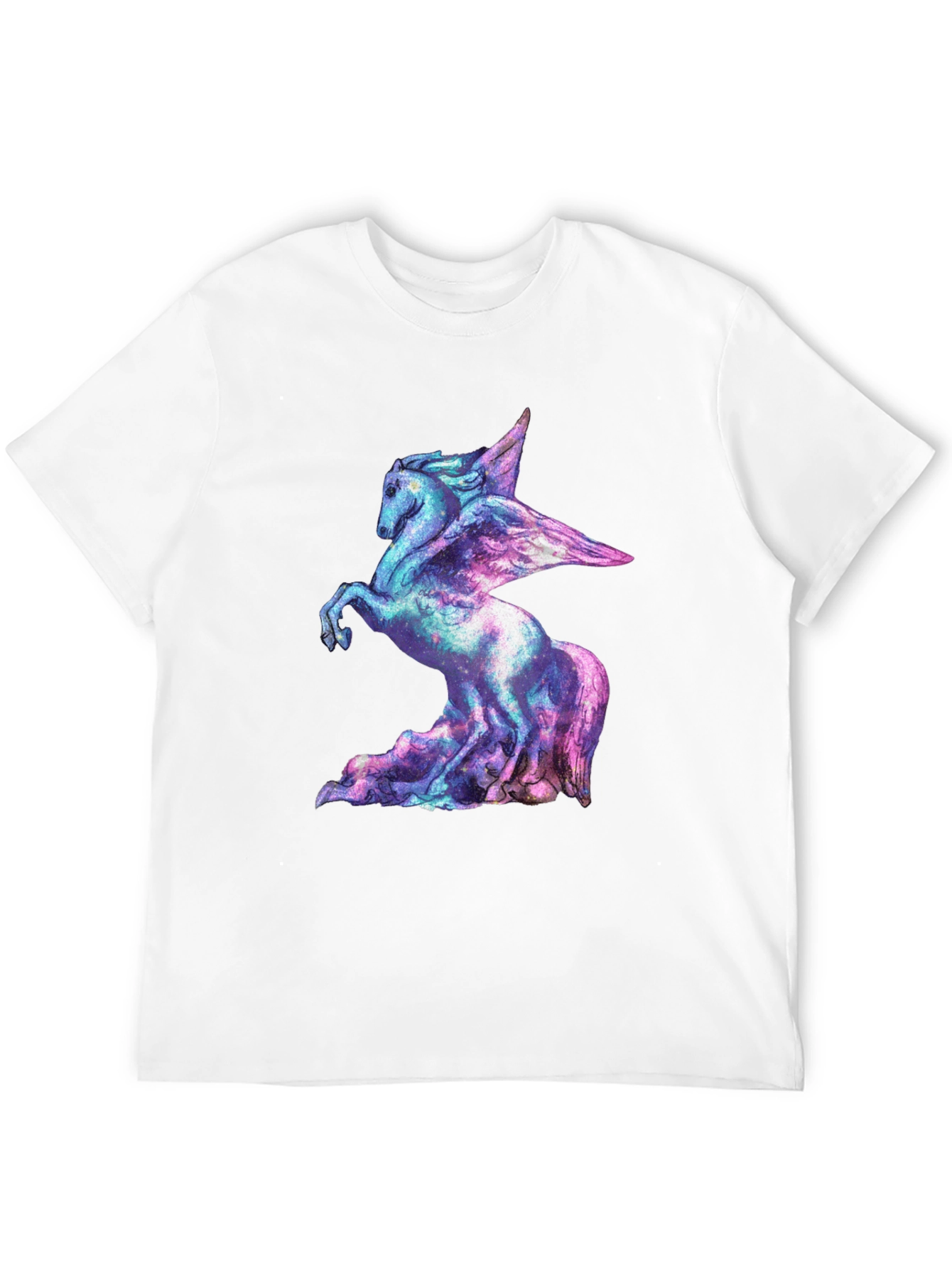 Cosmic Pegasus Graphic Tee - Black Cotton Shirt