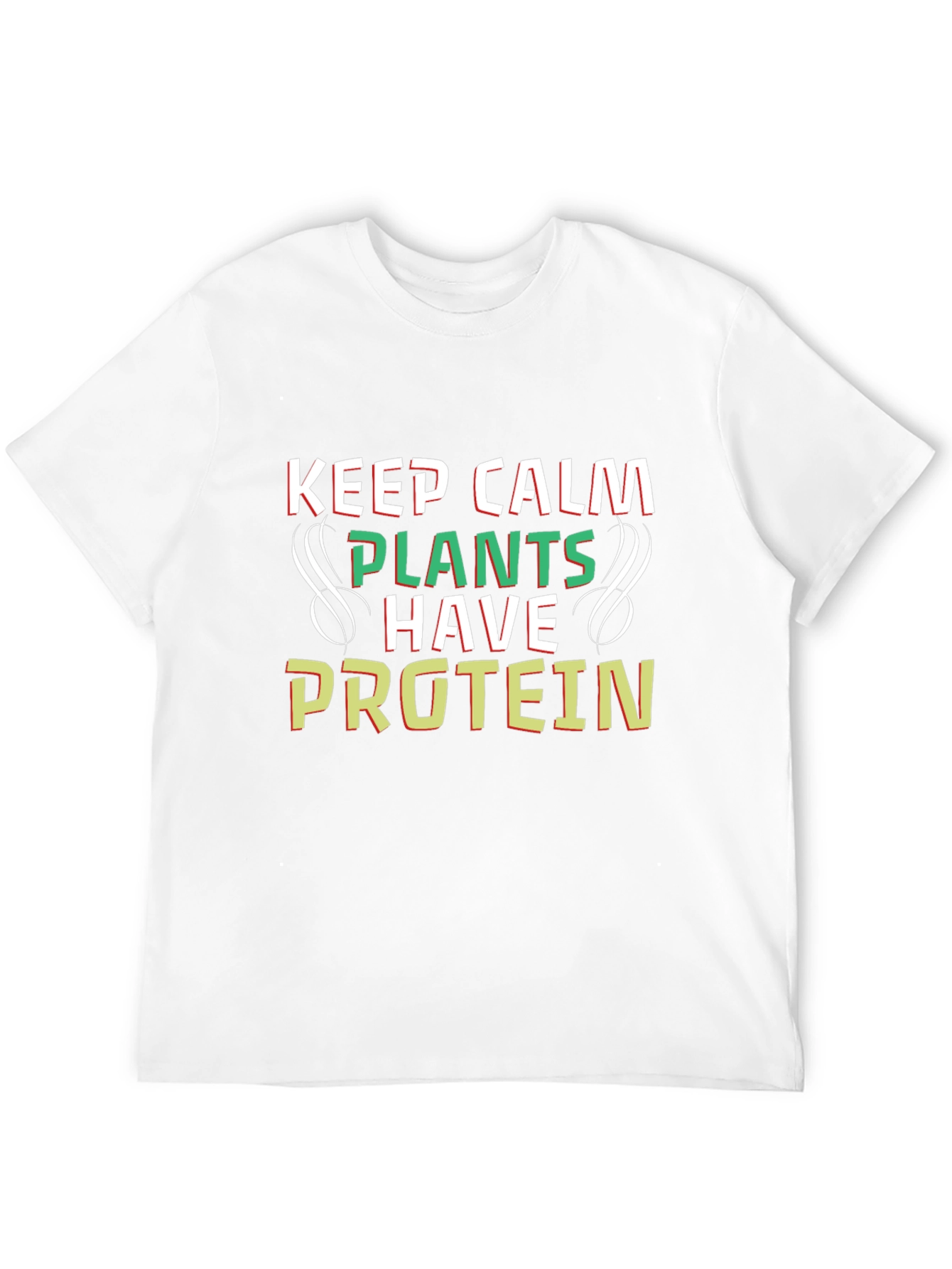 Keep Calm Plants Have Protein Black Tee