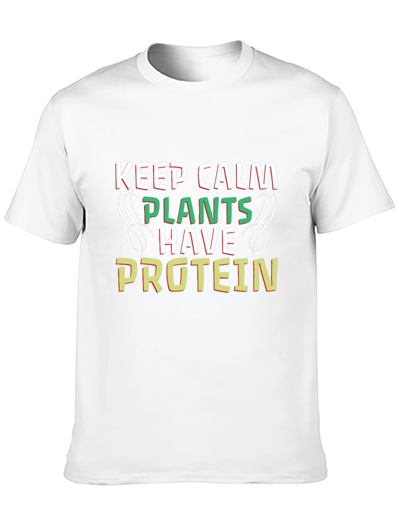 Keep Calm Plants Have Protein Black Tee